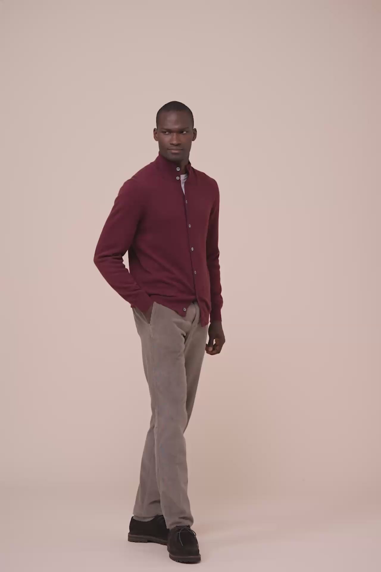 Favonius cardigan in cashmere con bottoni - MAROON
