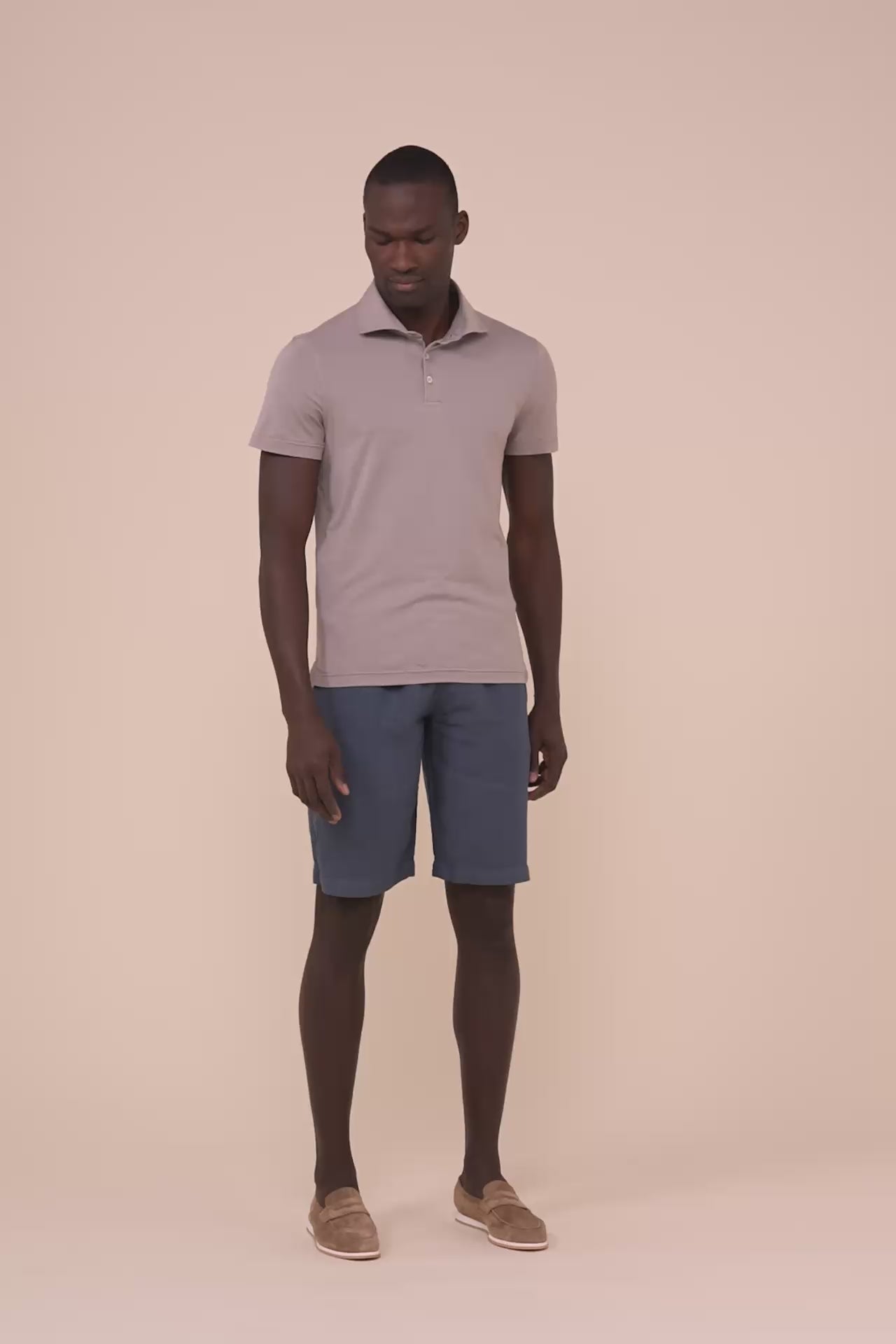 Polo in cotone jersey eleasticizzato - GREIGE