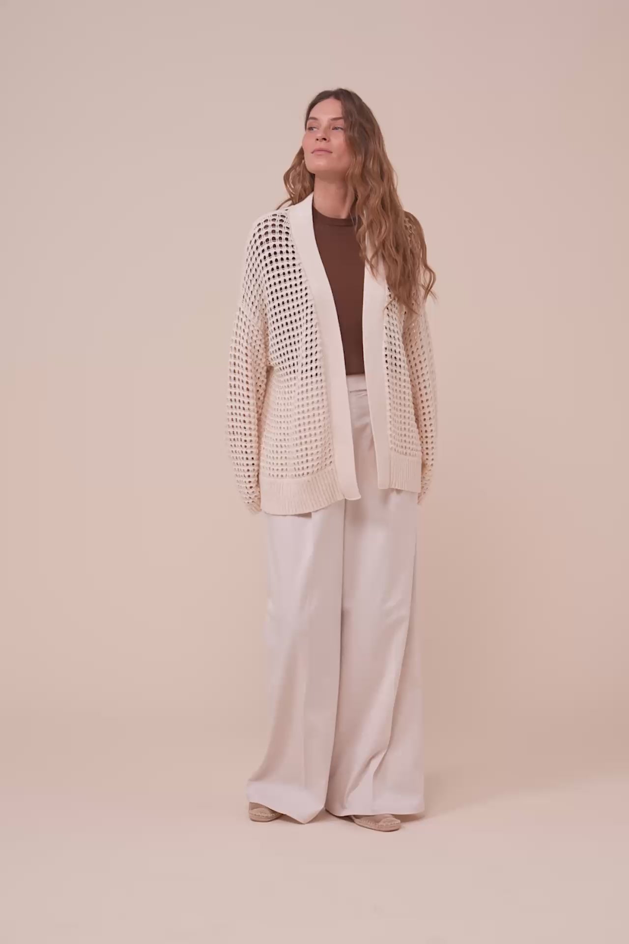 Munari Papiro Cotton Kimono Cardigan - CREAM