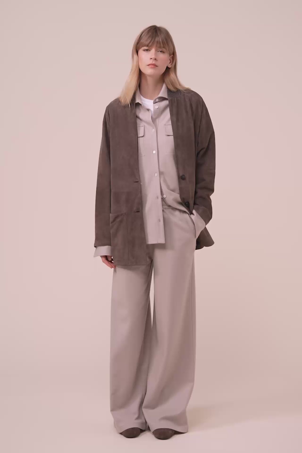 Felicia Suede Cardigan Jacket - CHOCOLATE