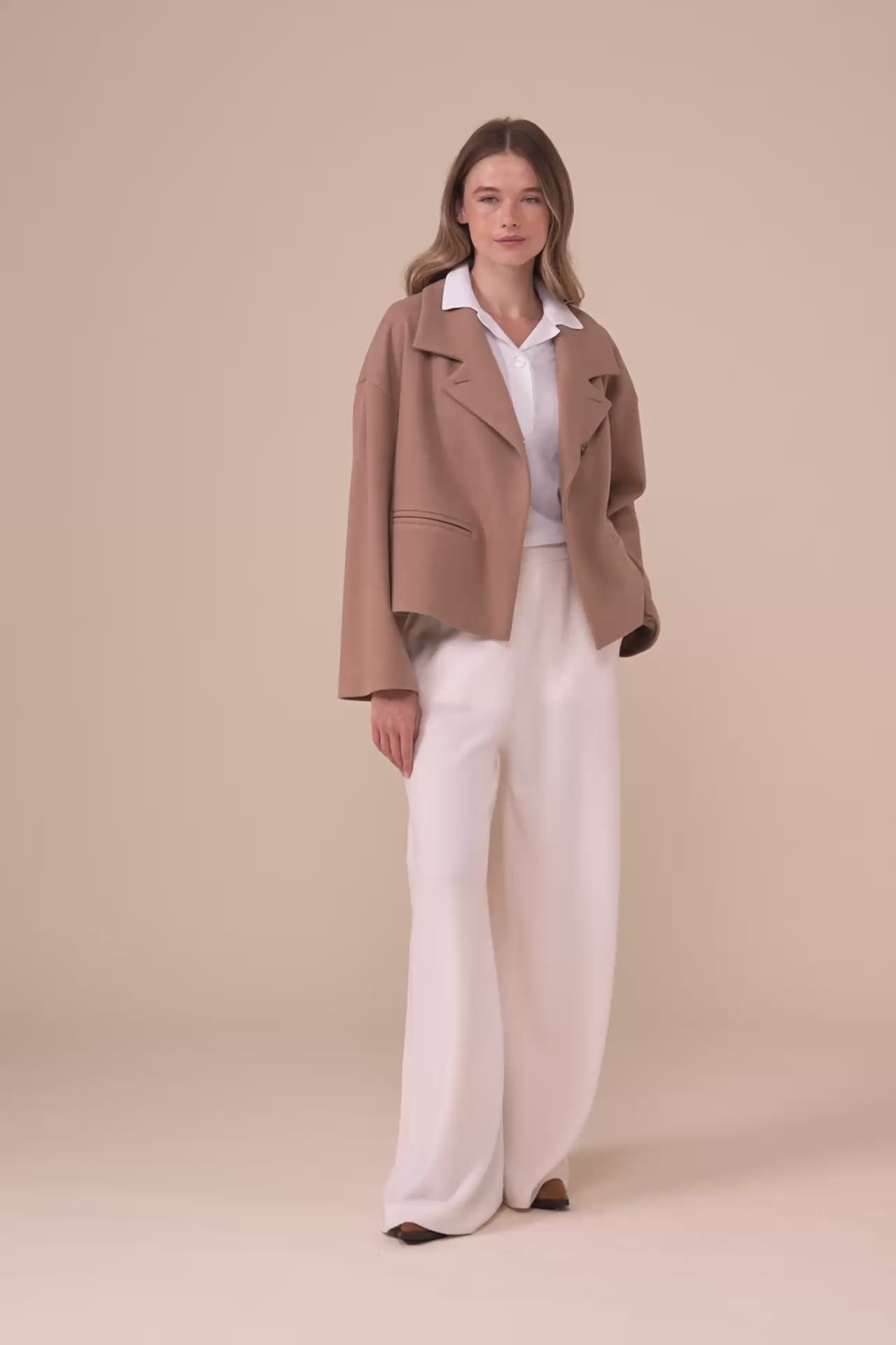 Ossidiana Cashmere Flanel Double Boxy Jacket - DUNES