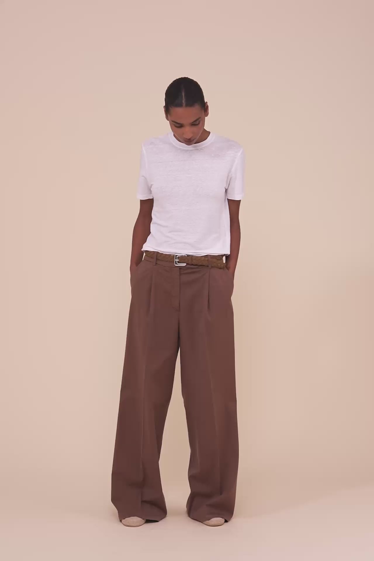 Extreme T-shirt a maniche corte in lino - WHITE