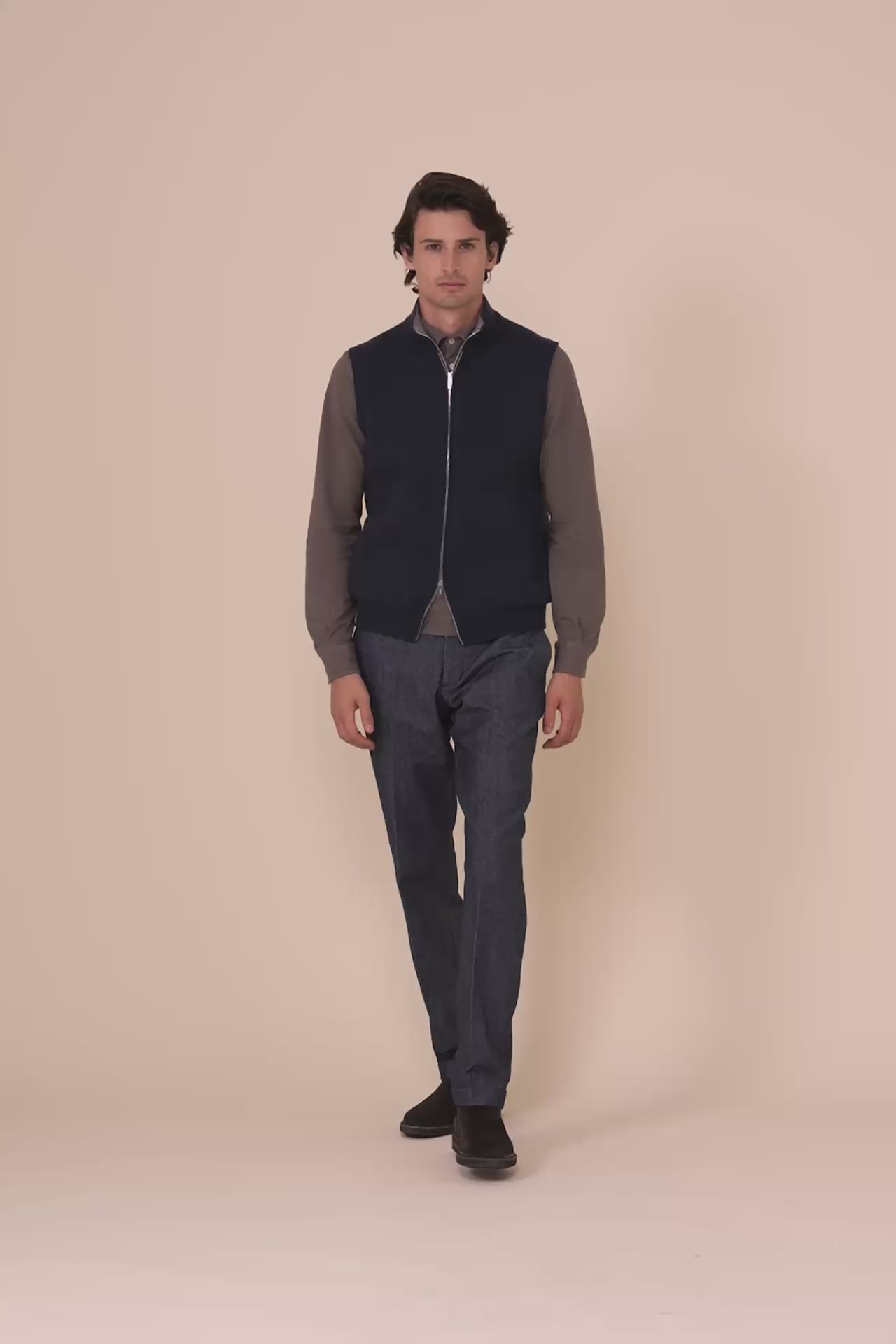 Stan Cashmere Sleveless Vest - STORM
