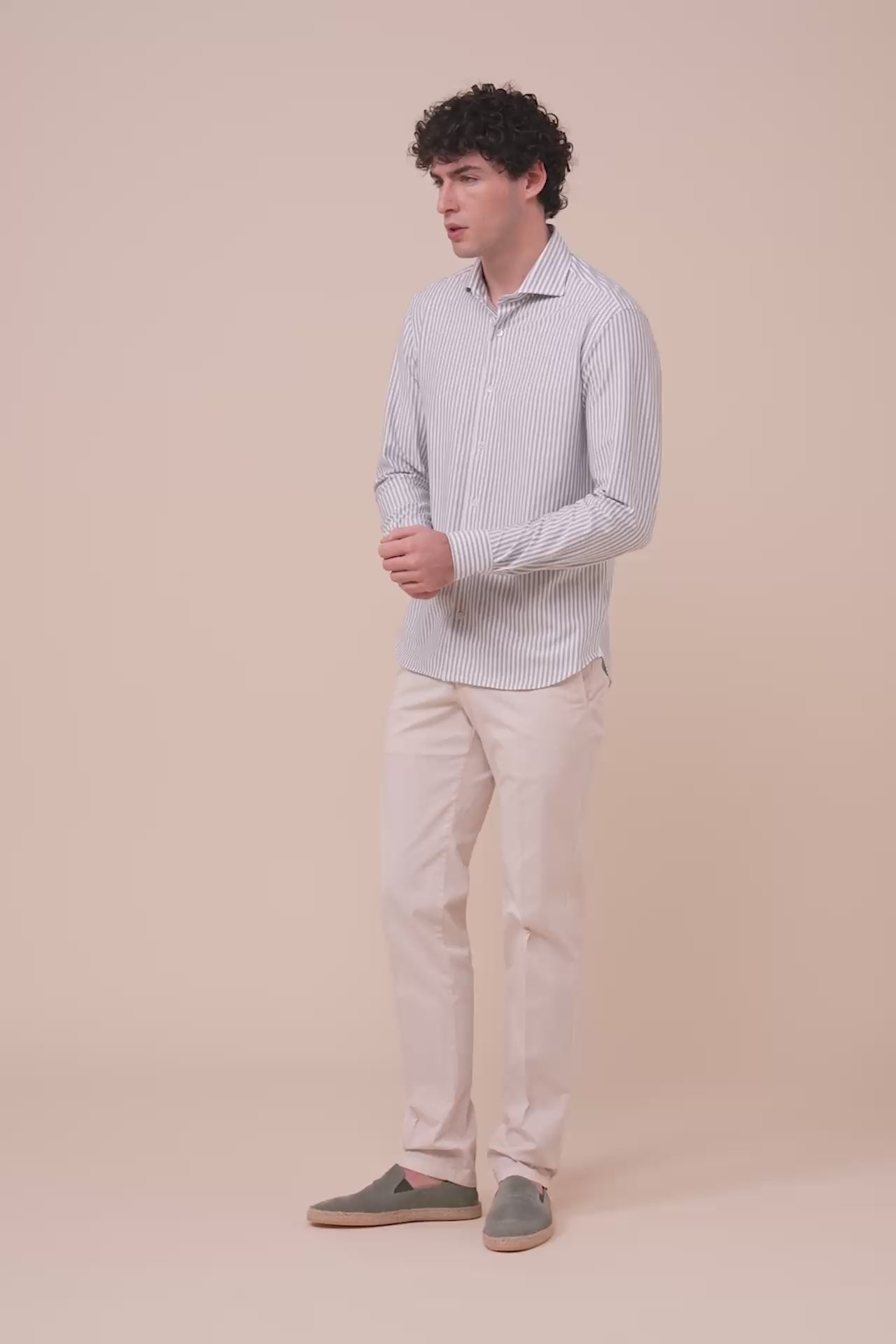 Giorgio Techno Jersey Striped Shirt - SKYBLUE-LINE0