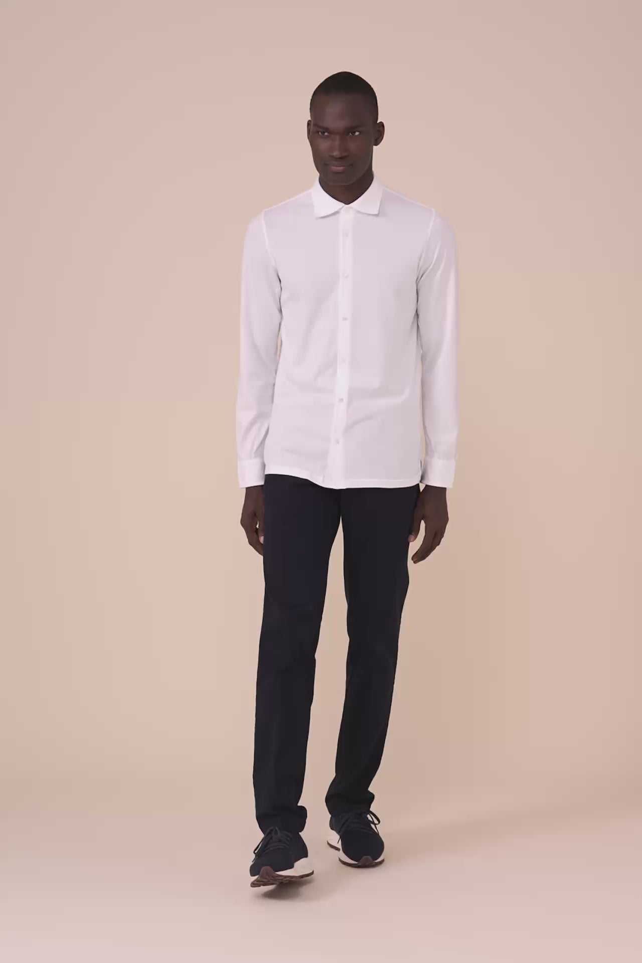 Jason Organic Cotton Long Sleeve Shirt in iconic colors - WHITE