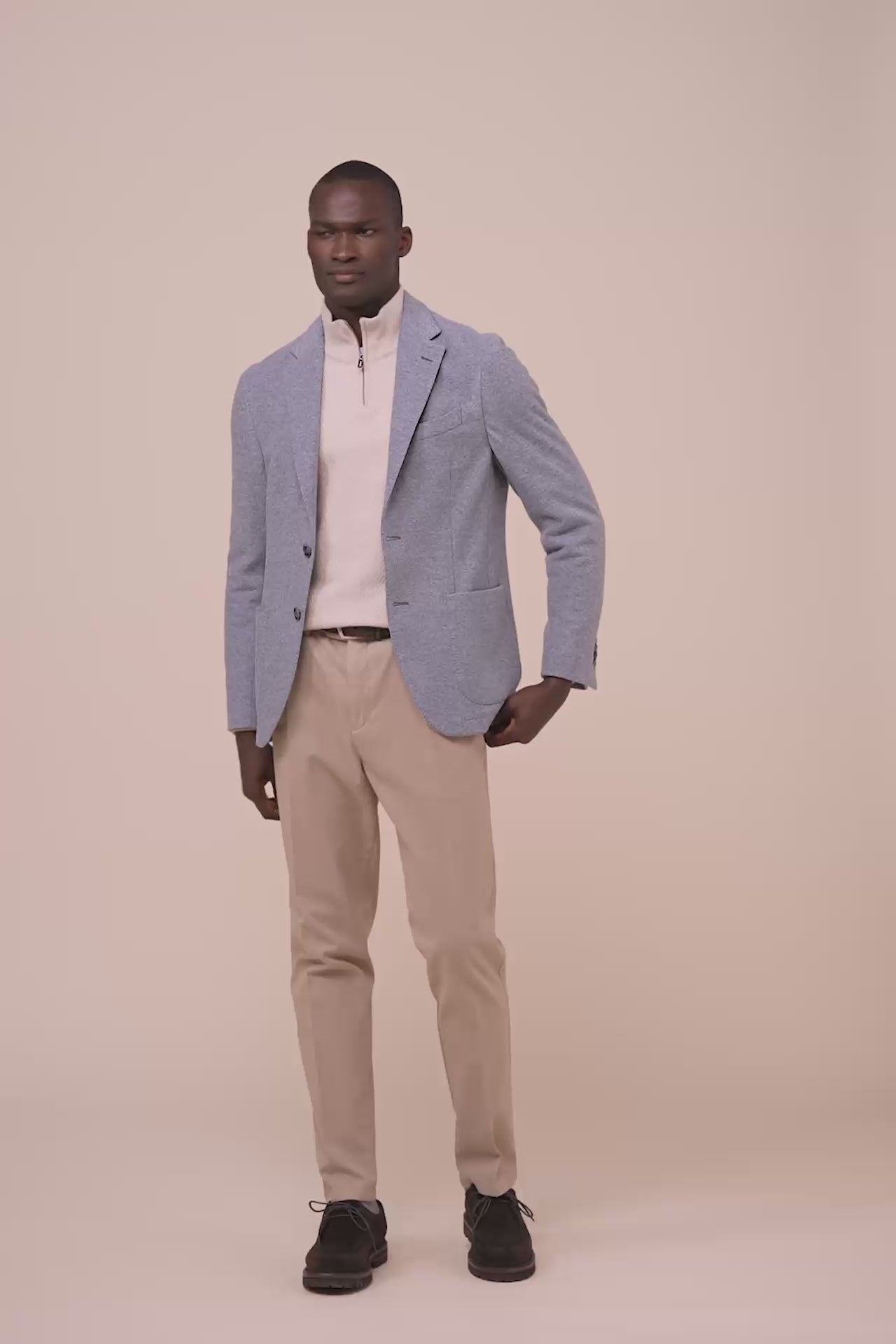 Taylor blazer in cashmere piquet flanel - LIGHTDENIM