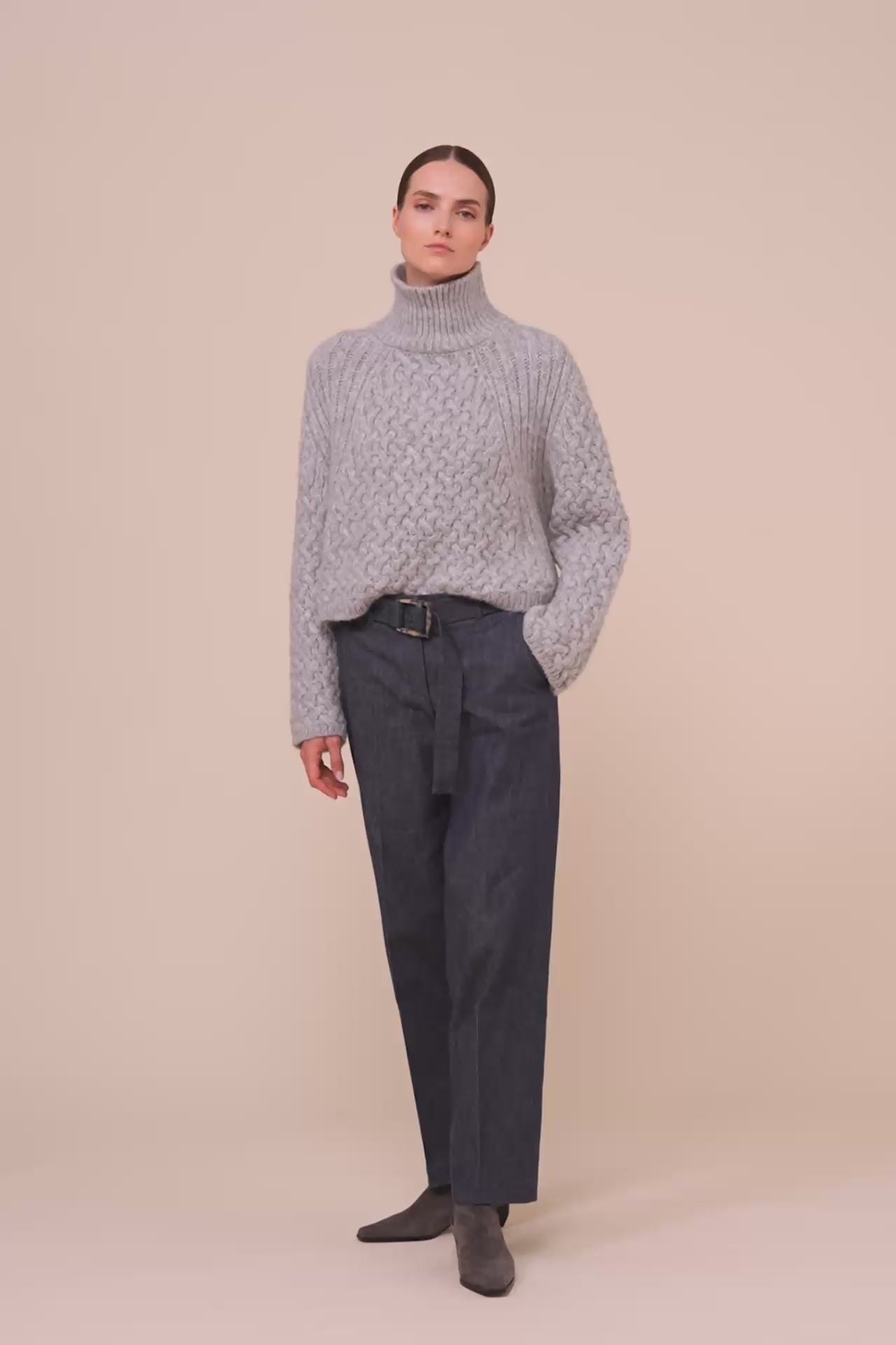 Cruz Lima Alpaca Wool Turtleneck - LIGHTGRAY
