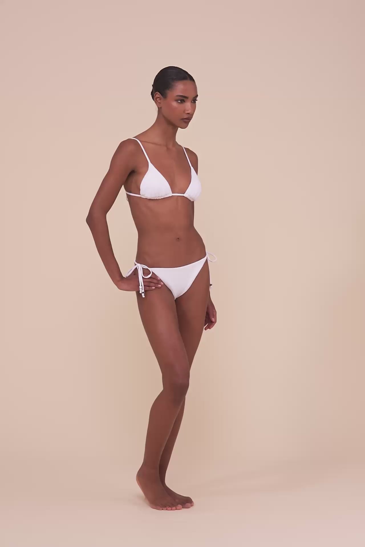 Texas Ebulis Bikini Bottom with ties - WHITE