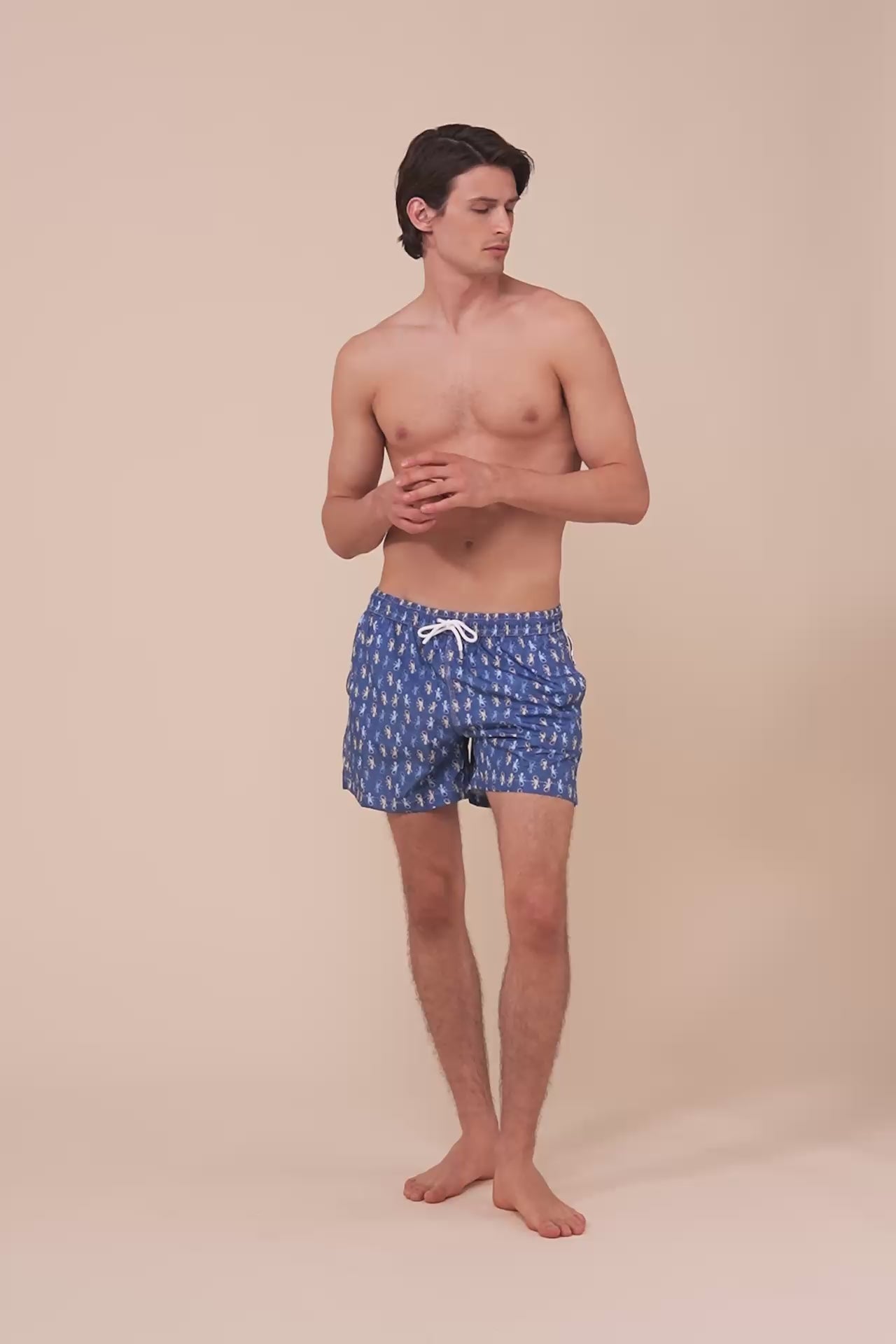 Madeira - The Sustainable Swim Trunks - Gecko Pattern - DENIM