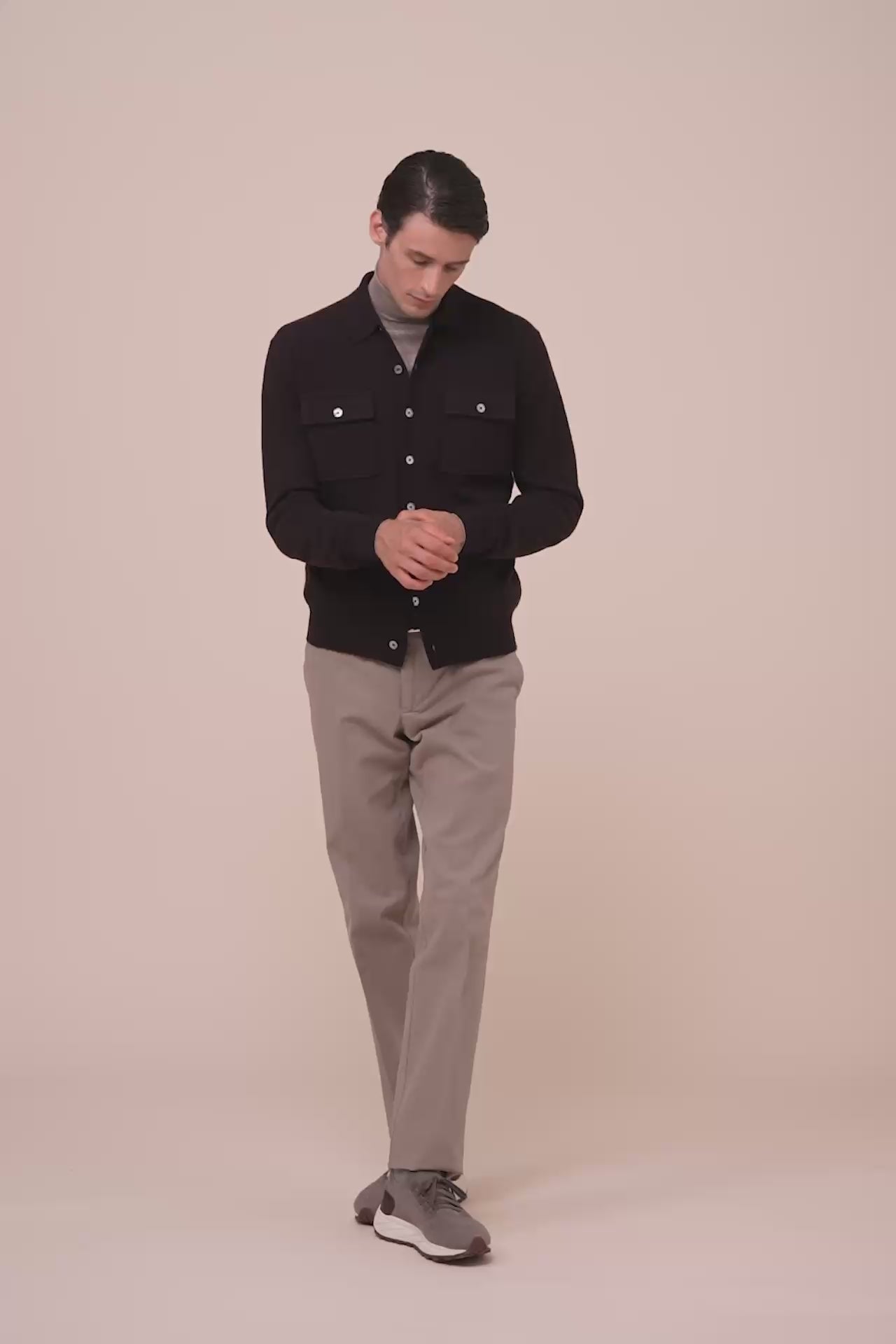 Logan Cashmere Shirt - DARKCHOCOLATE