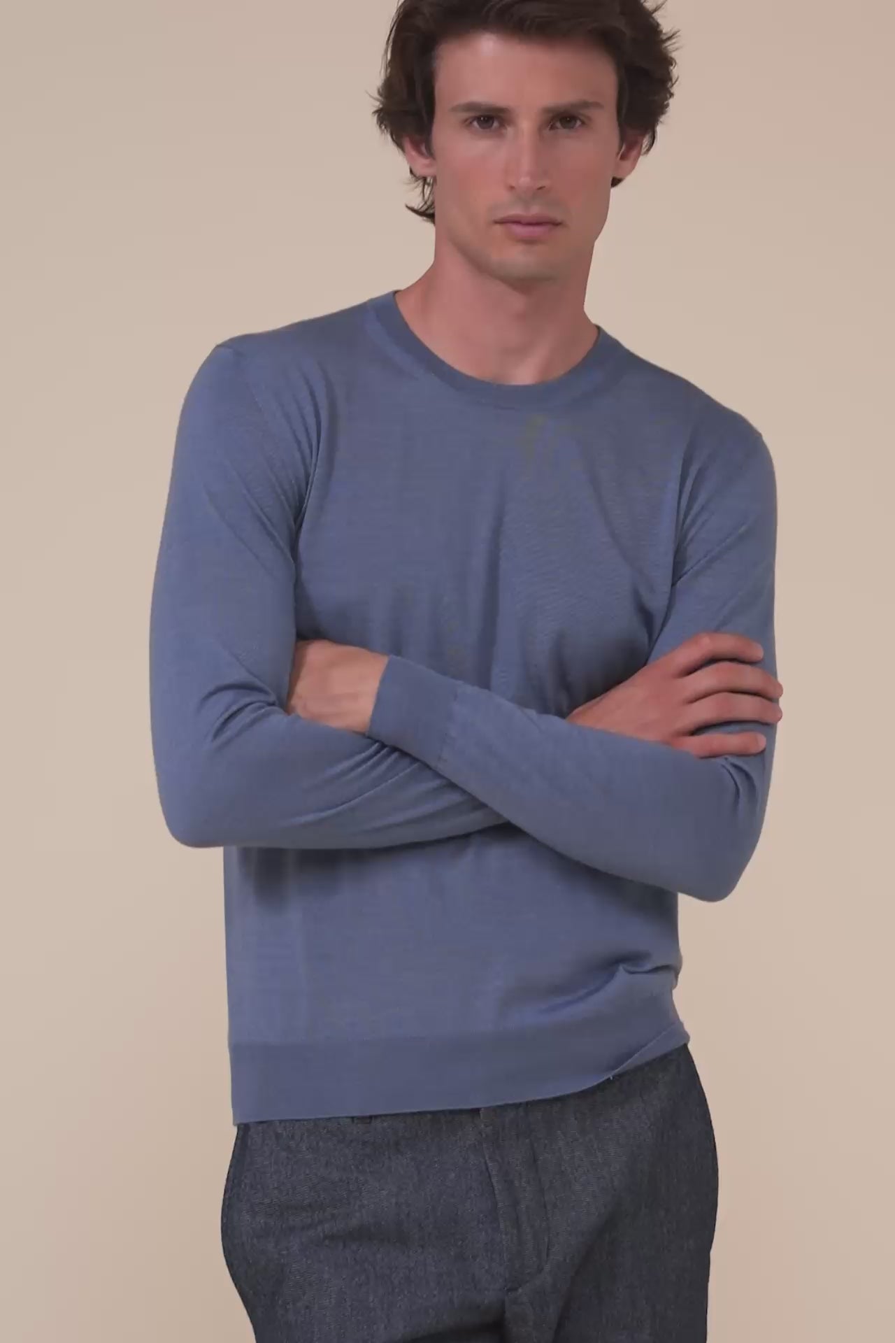Argentina girocollo in cashmere e seta  - DENIM