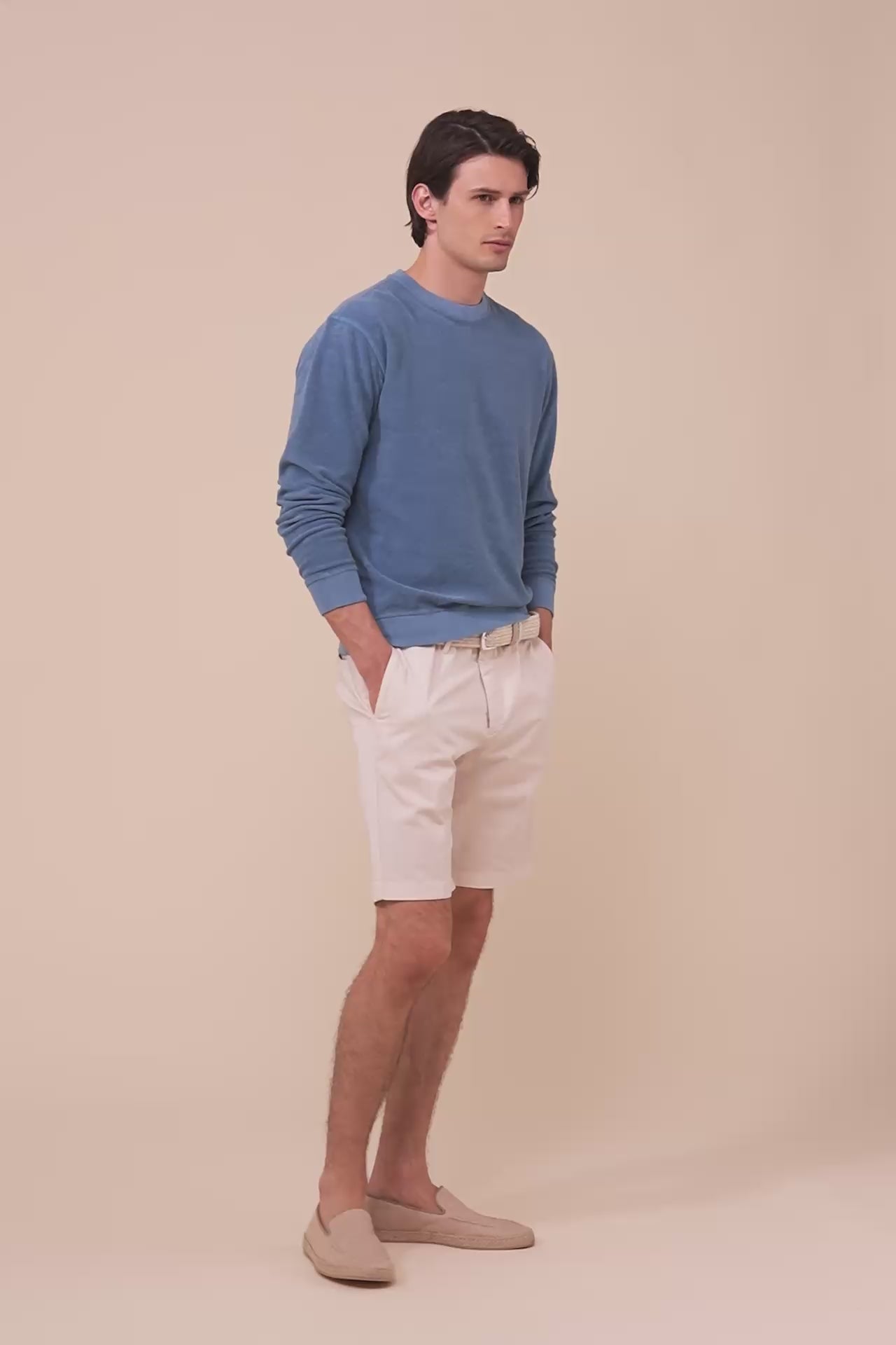 Argentina felpa in spugna di cotone - STEELBLUE
