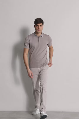 Successo: Men's knitted Giza Cotton Polo T-Shirt in light grey - video