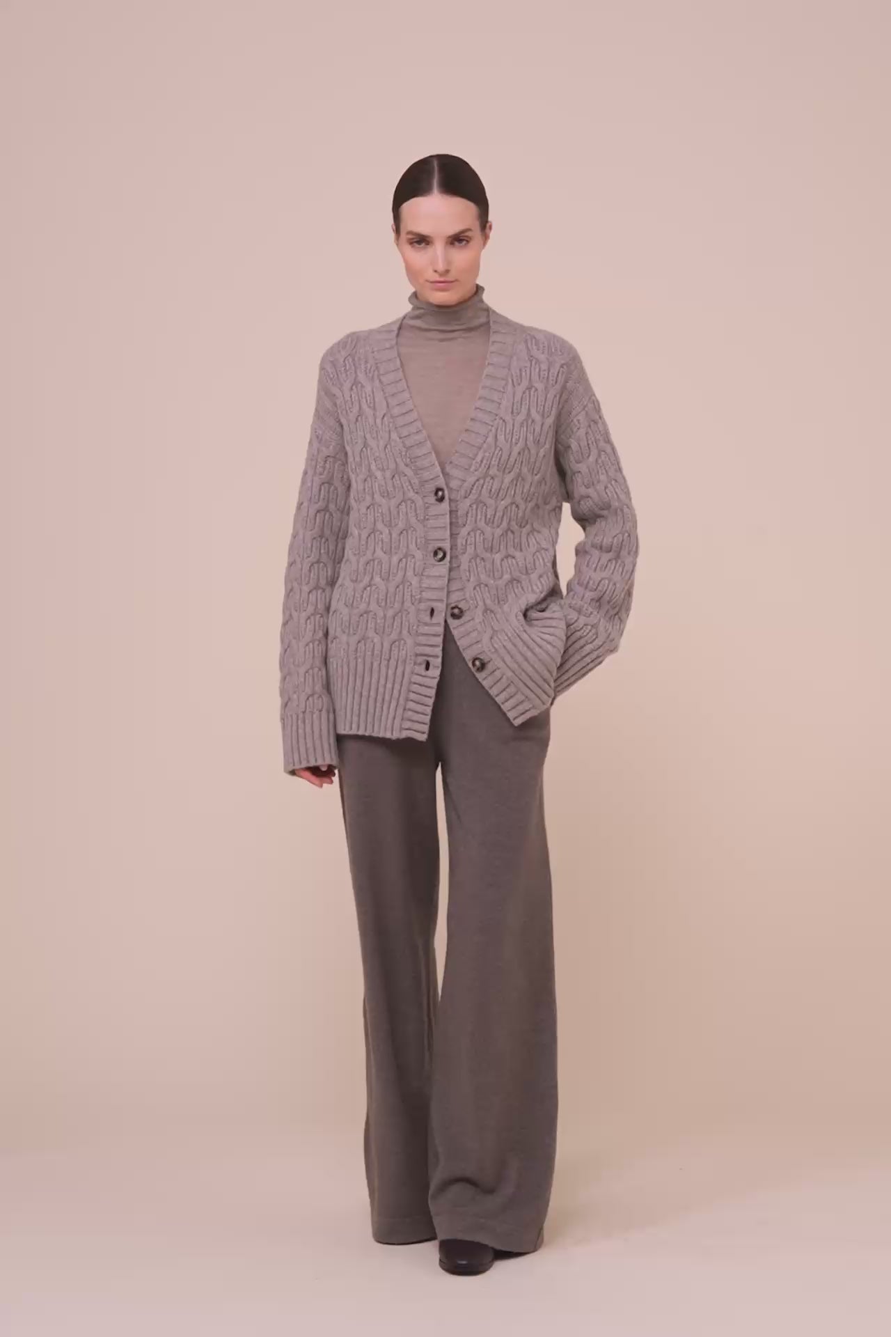 Maddi cardigan in cashmere a trecce - ROPEMELANGE