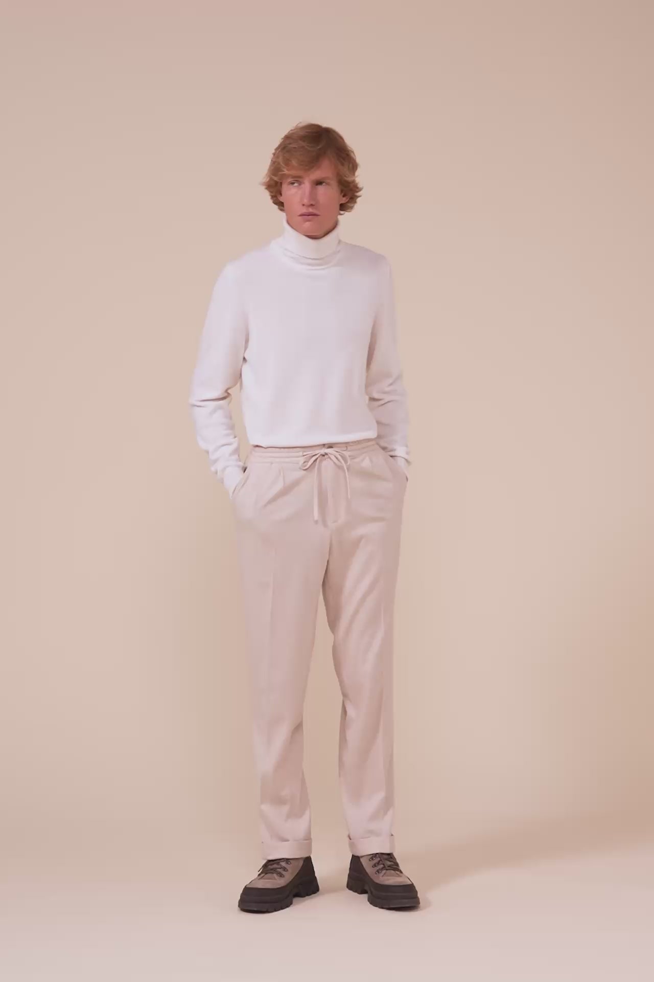 Harvard Cashmere Flanel Leisure Fit Pants - MIDNIGHTBLUE