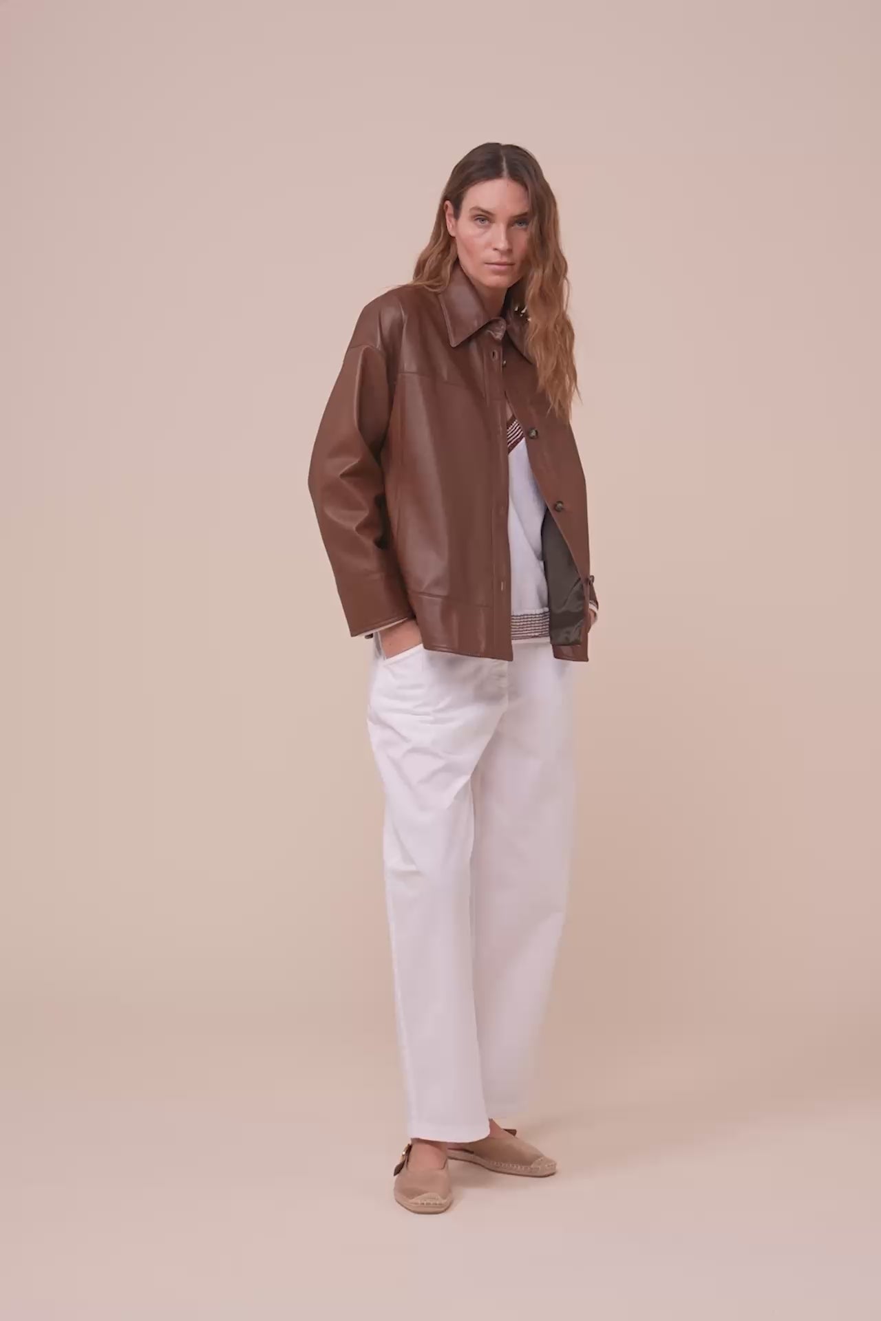 Aron Nappa Boxy Jacket - TABACCO