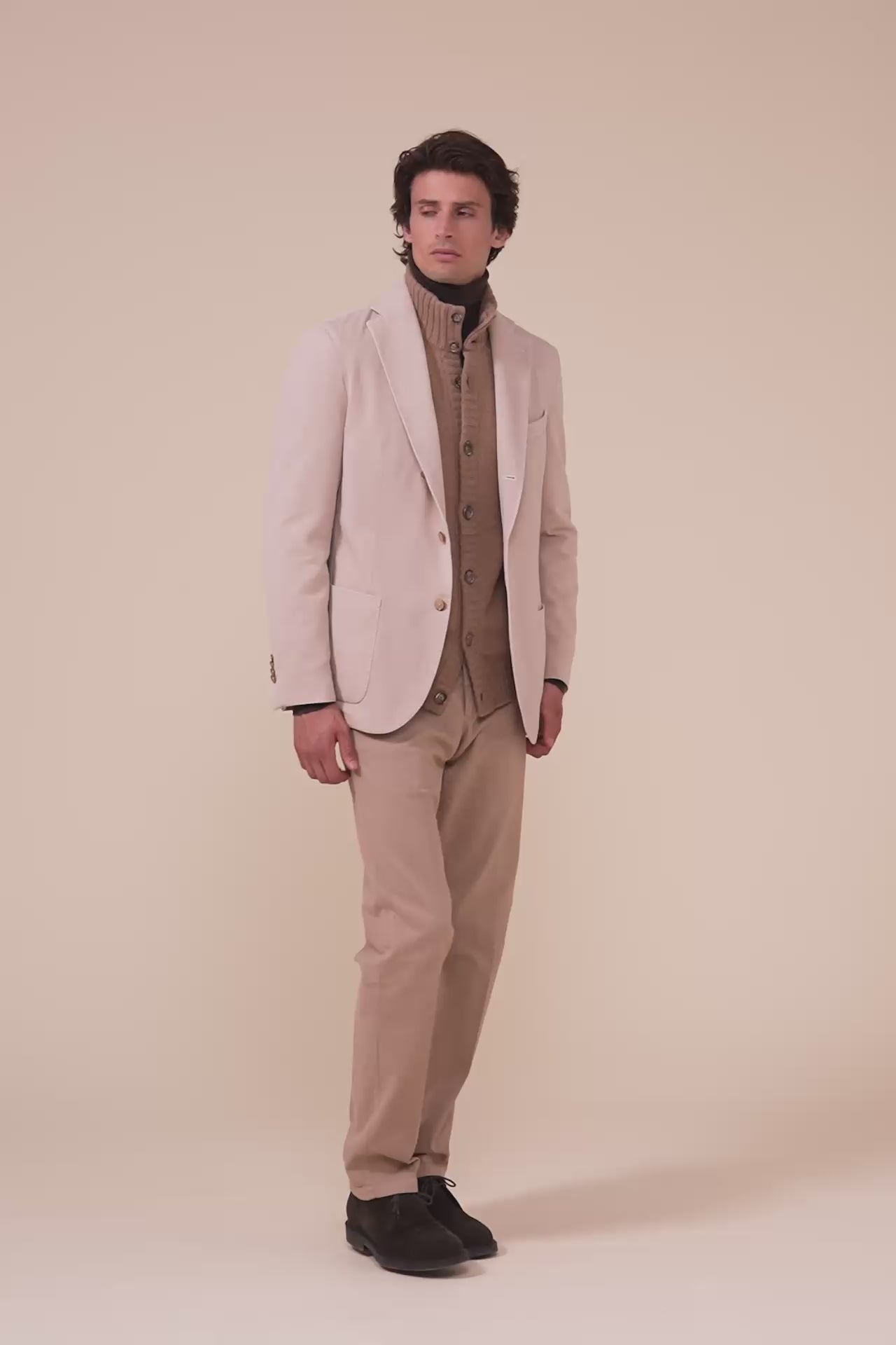 Cremona blazer sartoriale in cashmere e cotone - GREIGE
