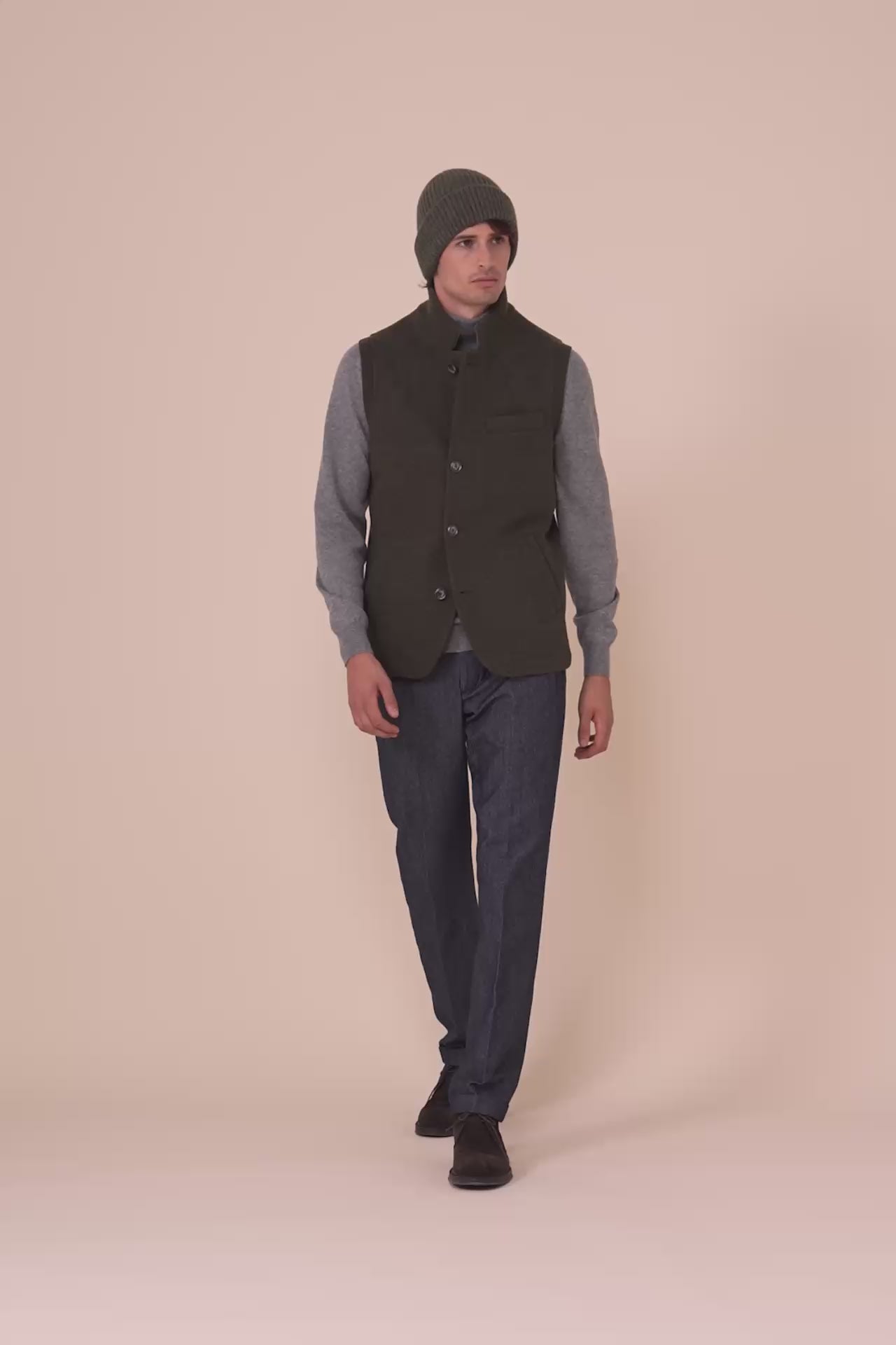 Norge cappello in maglia di cashmere - COFFEE
