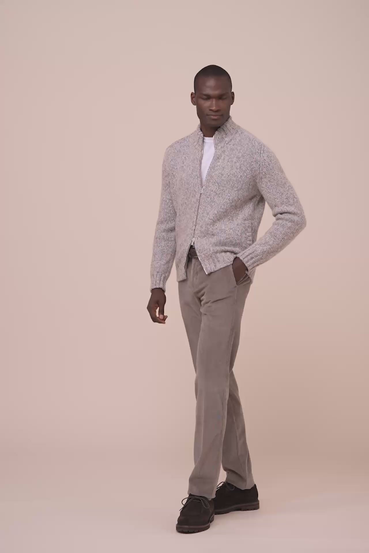 Ribot Cashmere Scotland Full Zip Sweater - GRAY