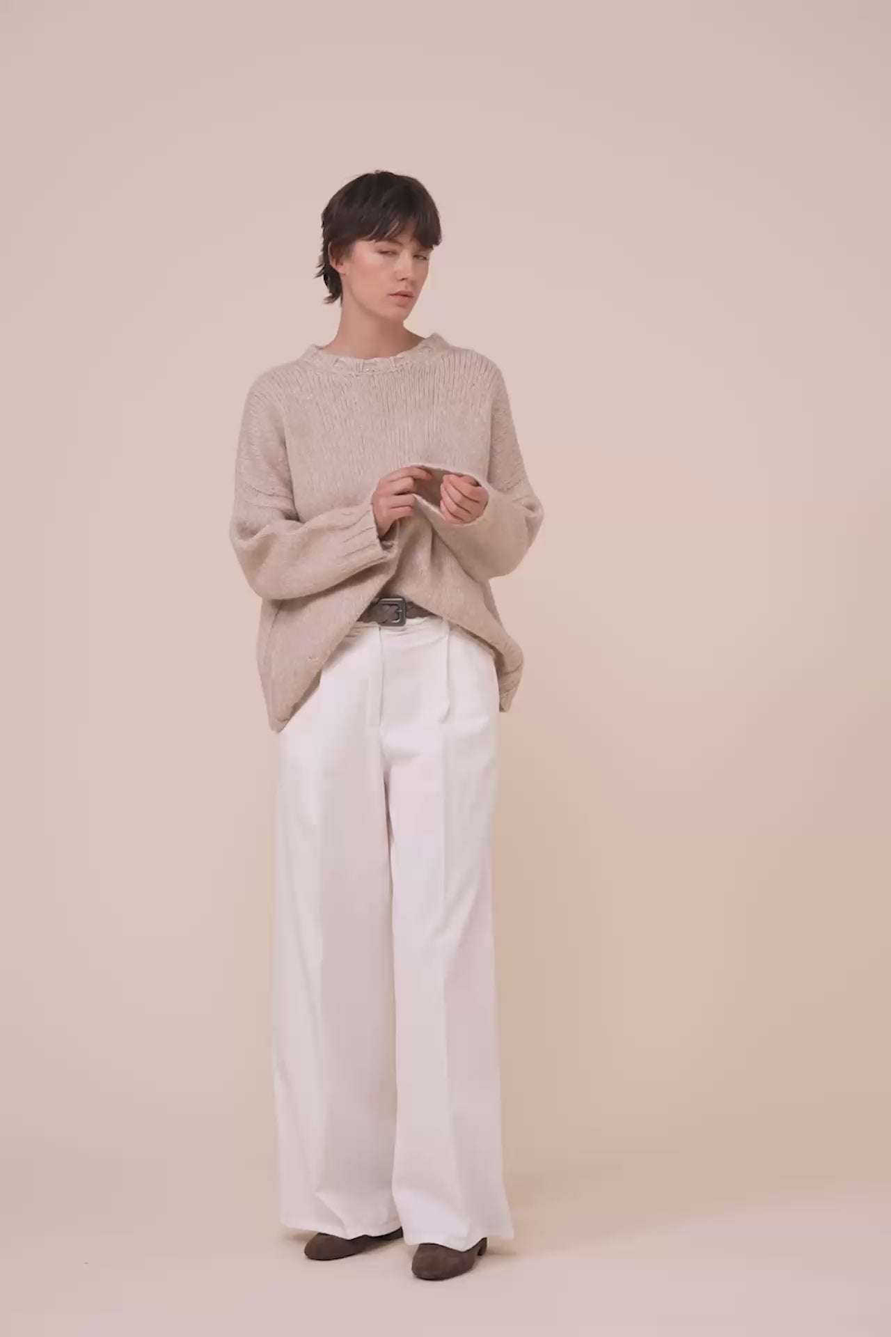 Clem Alpalux Wool Crewneck - LINENMELANGE