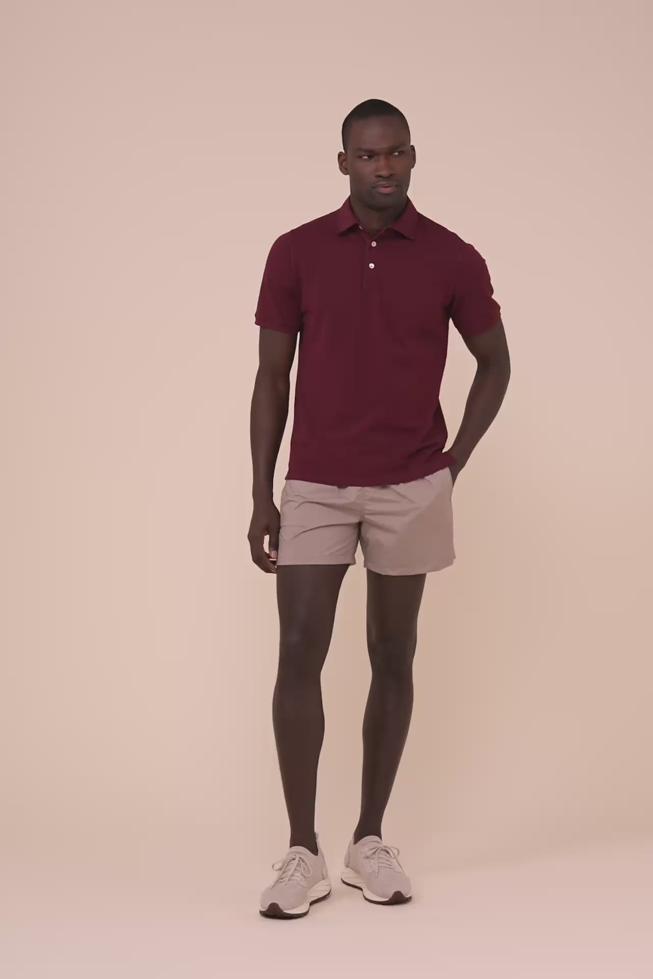 North Piquet Cotton Short Sleeve Polo - MERLOT
