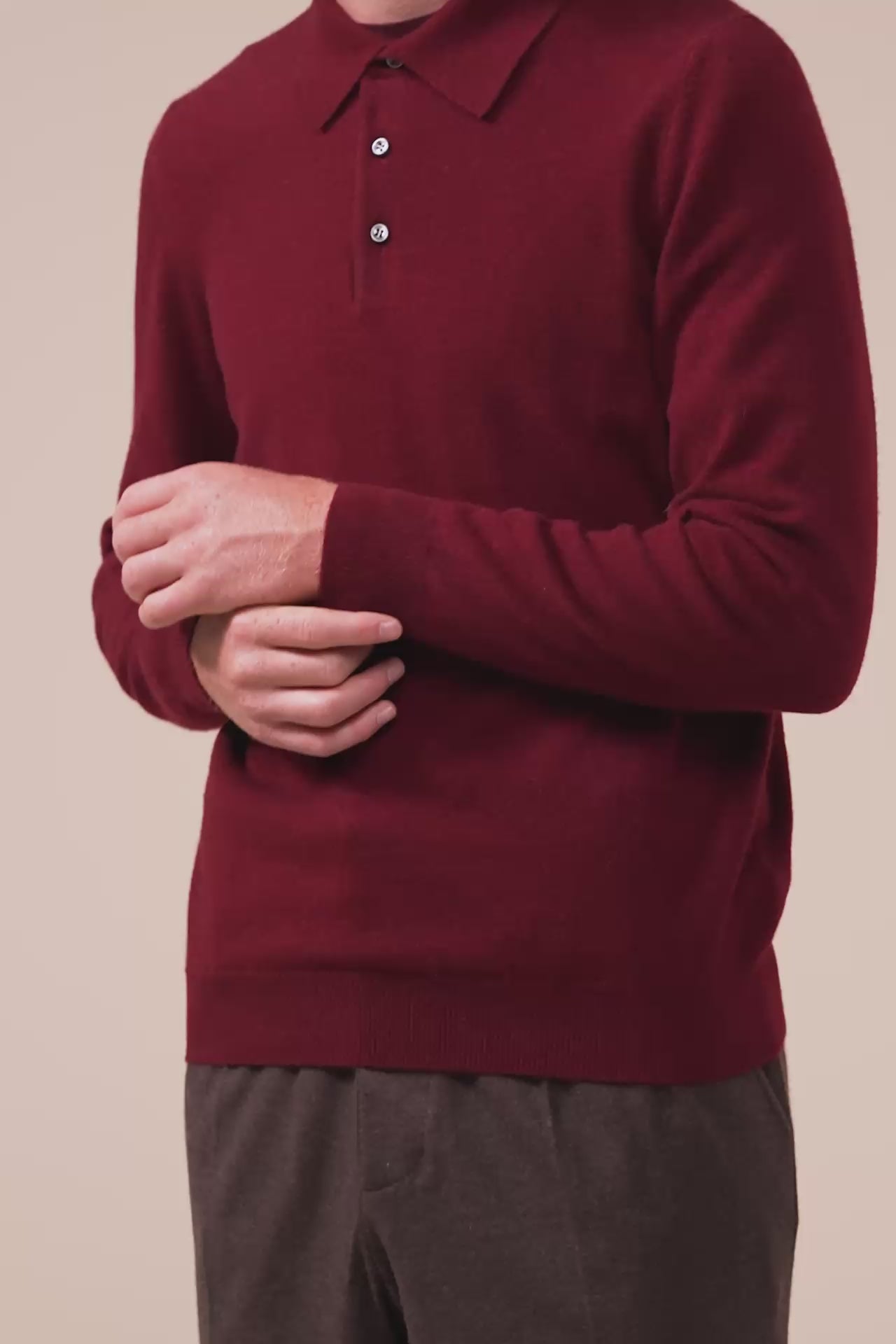 Sportman polo in cashmere e seta - MERLOT