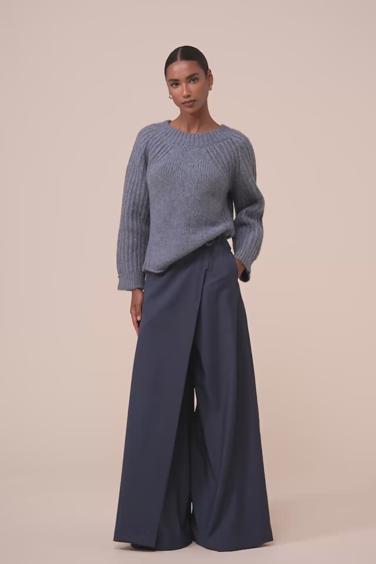 Delma maglia girocollo in alpaca e lana - LIGHTDENIM