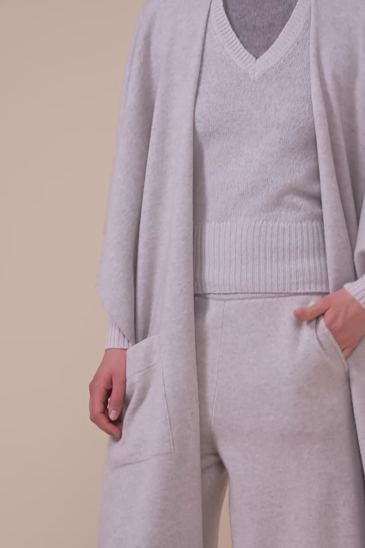 Molassa maxi mantella in lana Merino Geelong - LIGHTGRAY