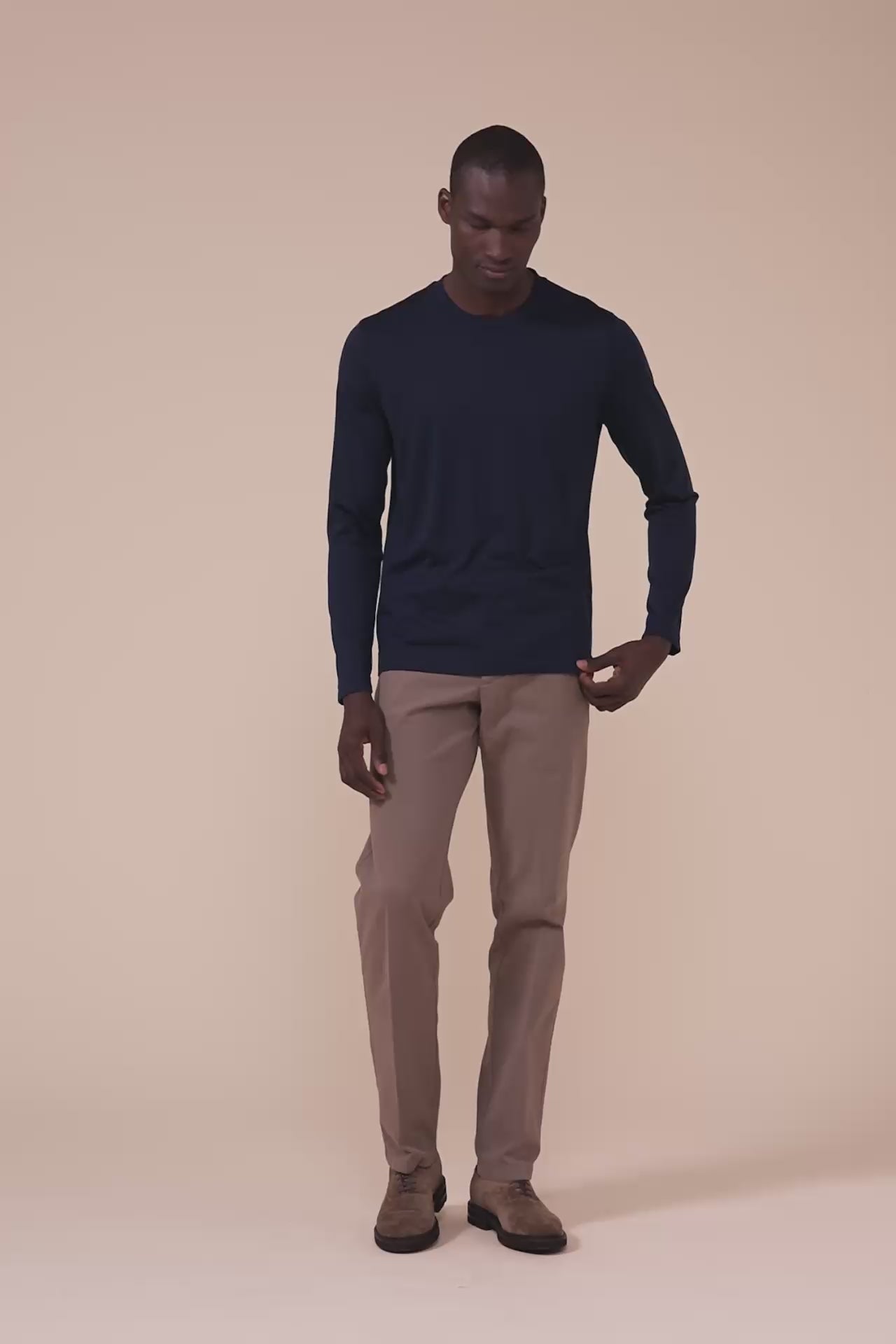 Extreme Jersey Wool Long Sleeve T-Shirt - MIDNIGHTBLUE