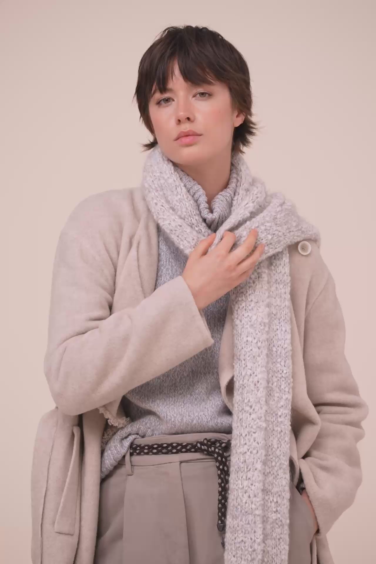 Glinda Soft Plush Mohair-Wool Scarf - ROPEMELANGE