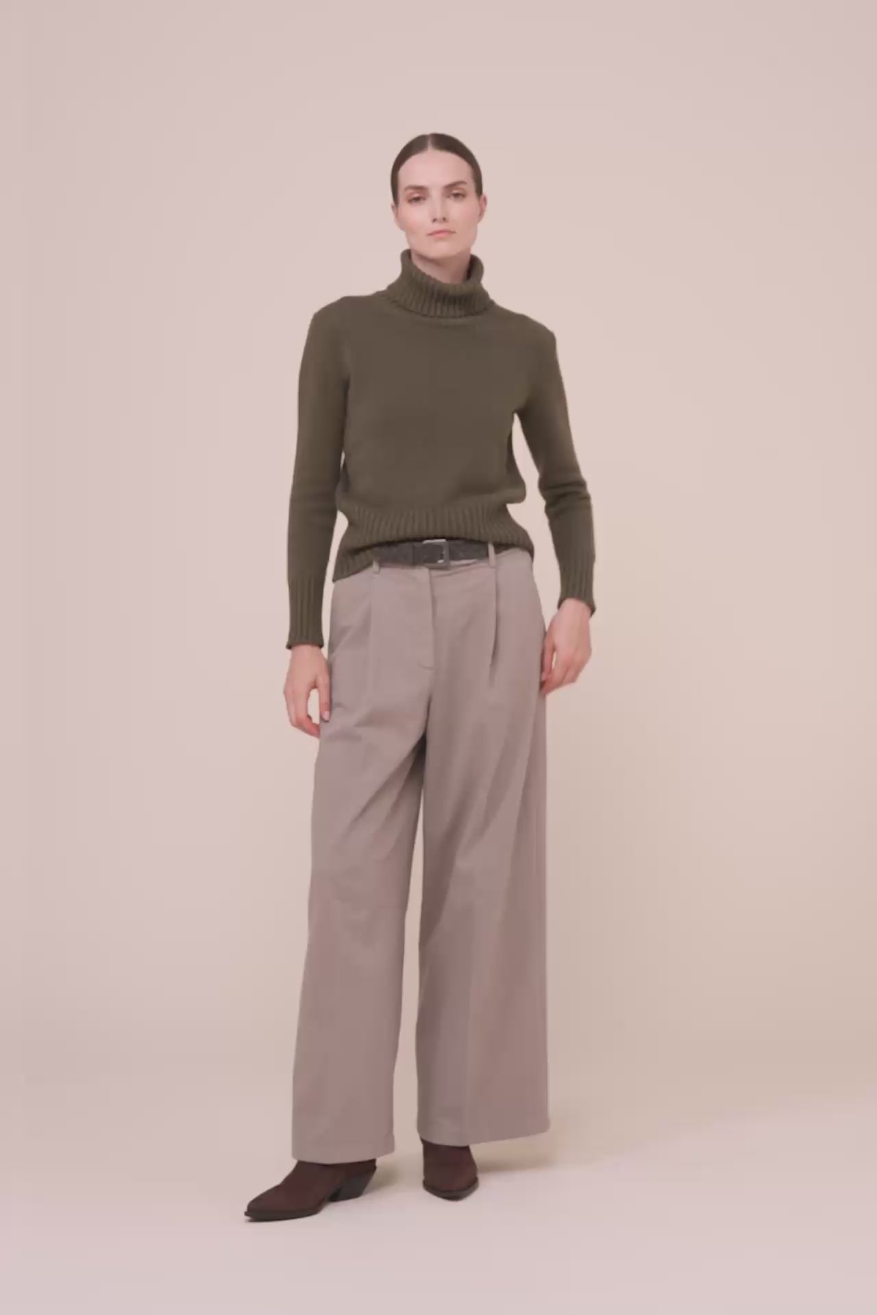 Derby Edera dolcevita in cashmere  - DARKOLIVEGREEN