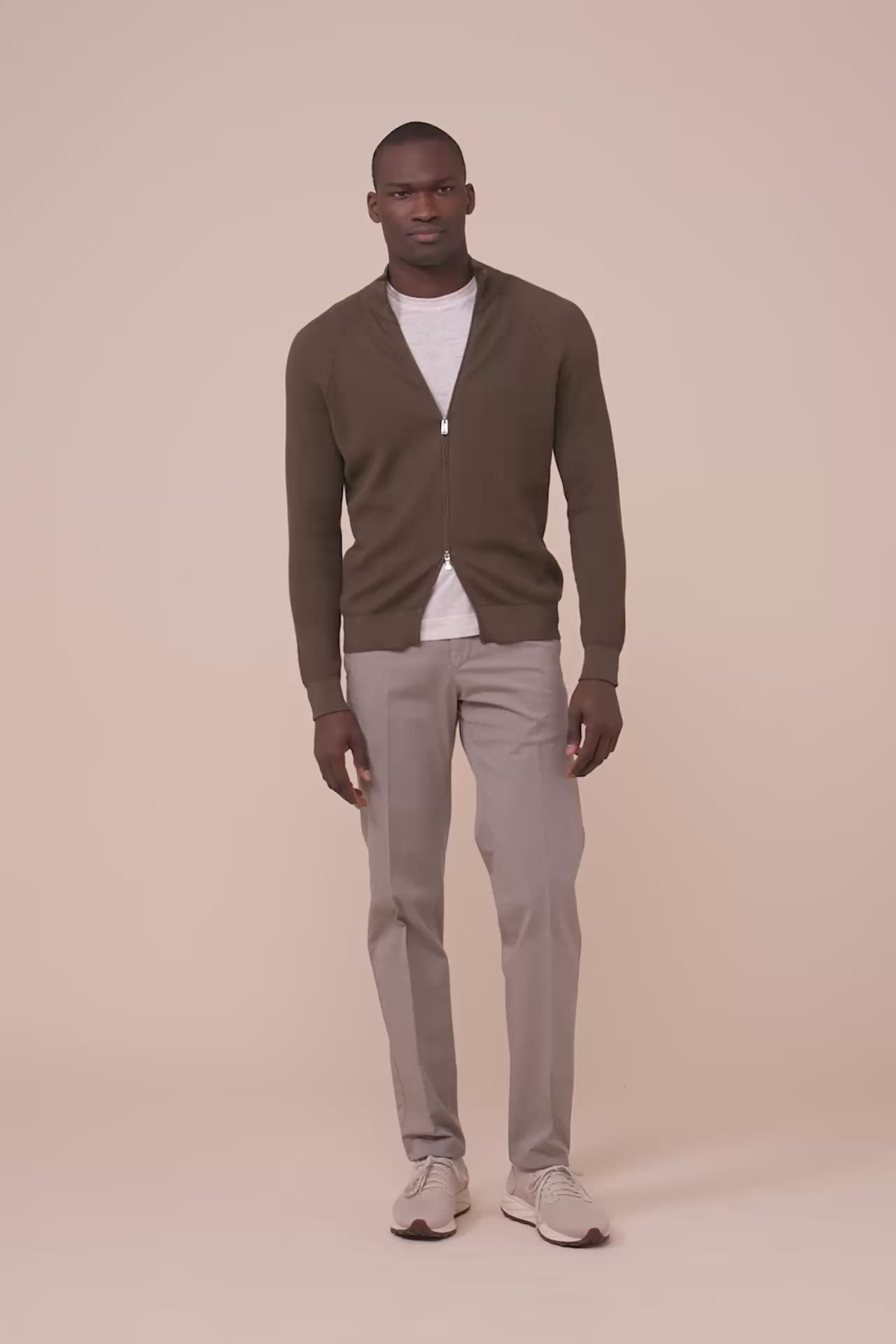 Paul Giza Organic Cotton Zipped Sweater - FOREST