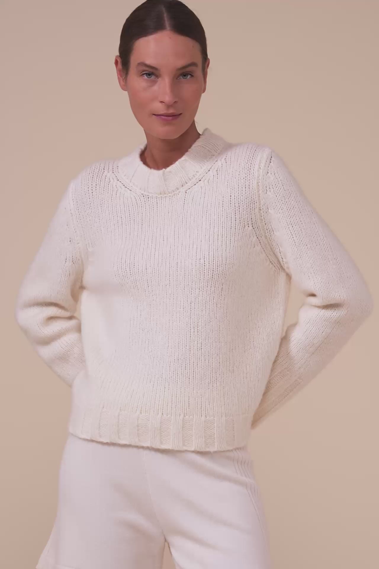 Grenoble Flake Cashmere and Silk Crewneck - ICE