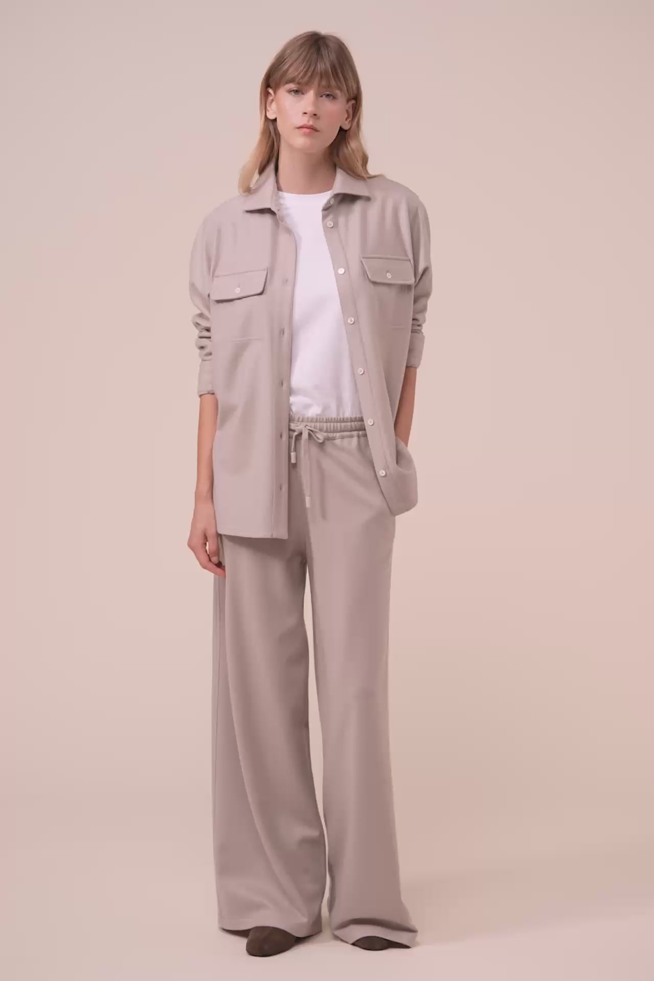 Niky overshirt in cashmere flanel - DESERT