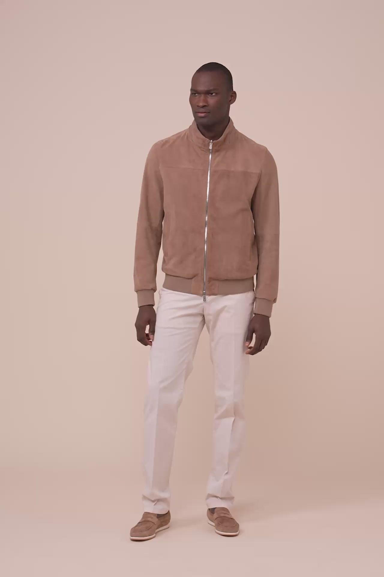 Colorado Suede and Airstop Zipped Jacket - Reversible - DUNES