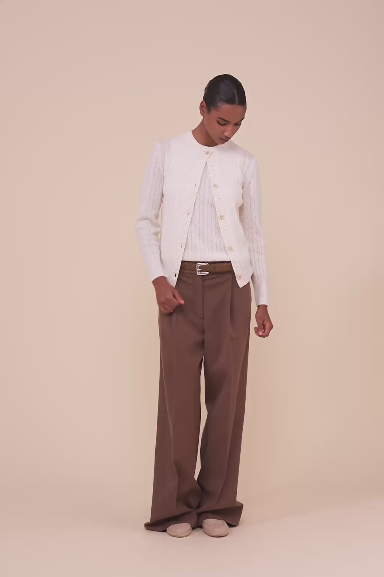 Alma Persia cardigan in cashmere a treccia - ICE