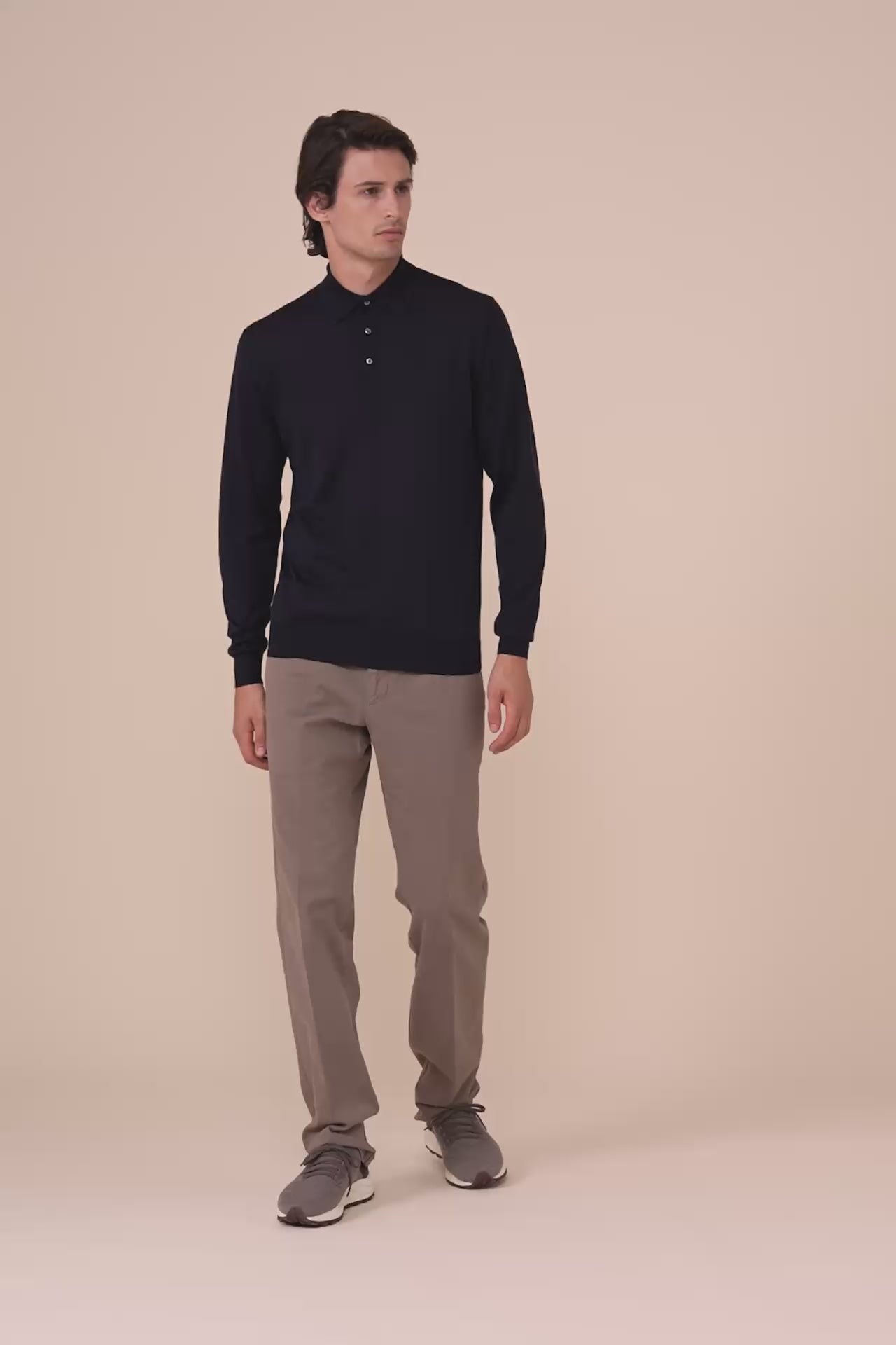 Sportman polo cashmere e seta nei colori iconici - MIDNIGHTBLUE