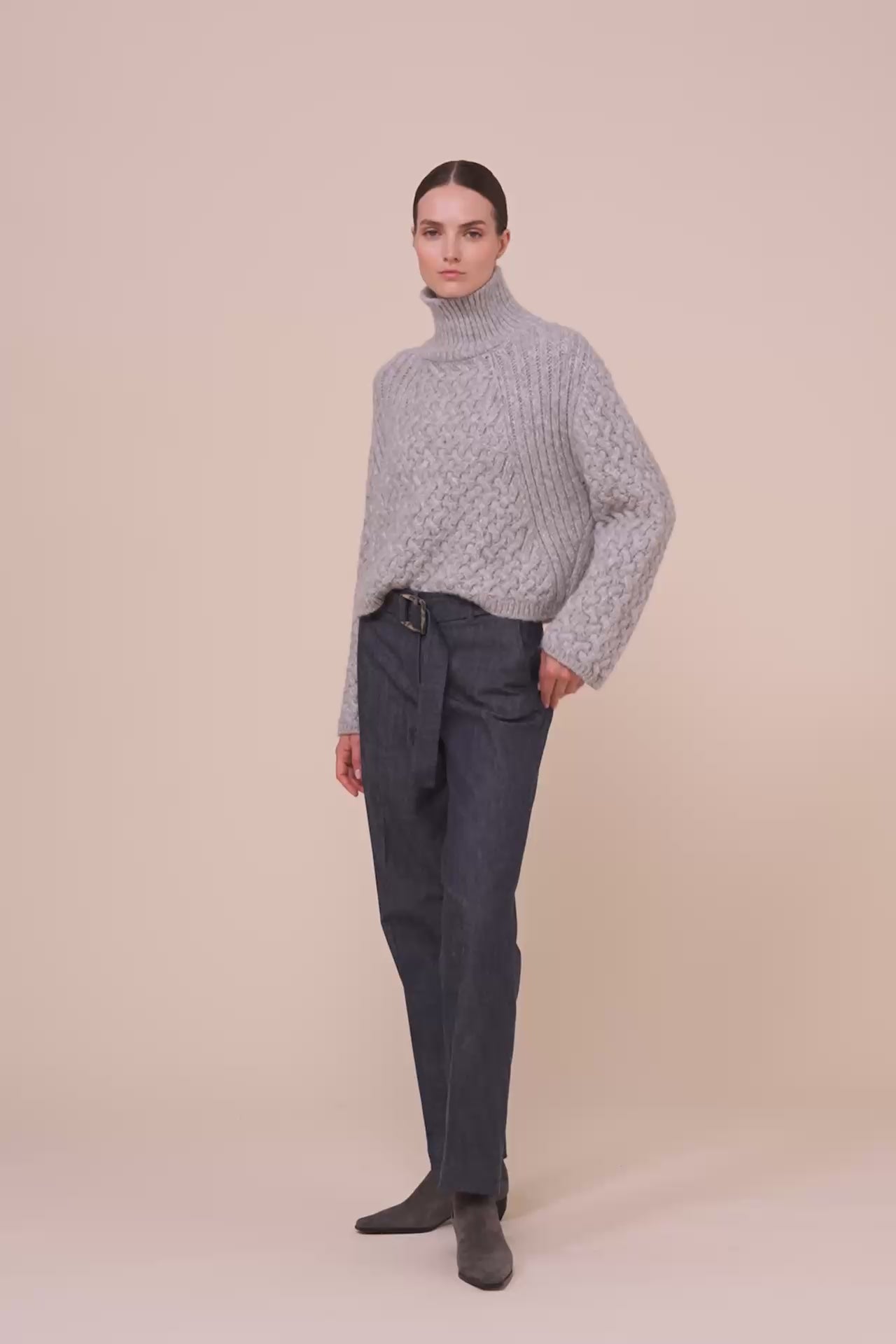 Maribel Denim Stretch Pants - STORM