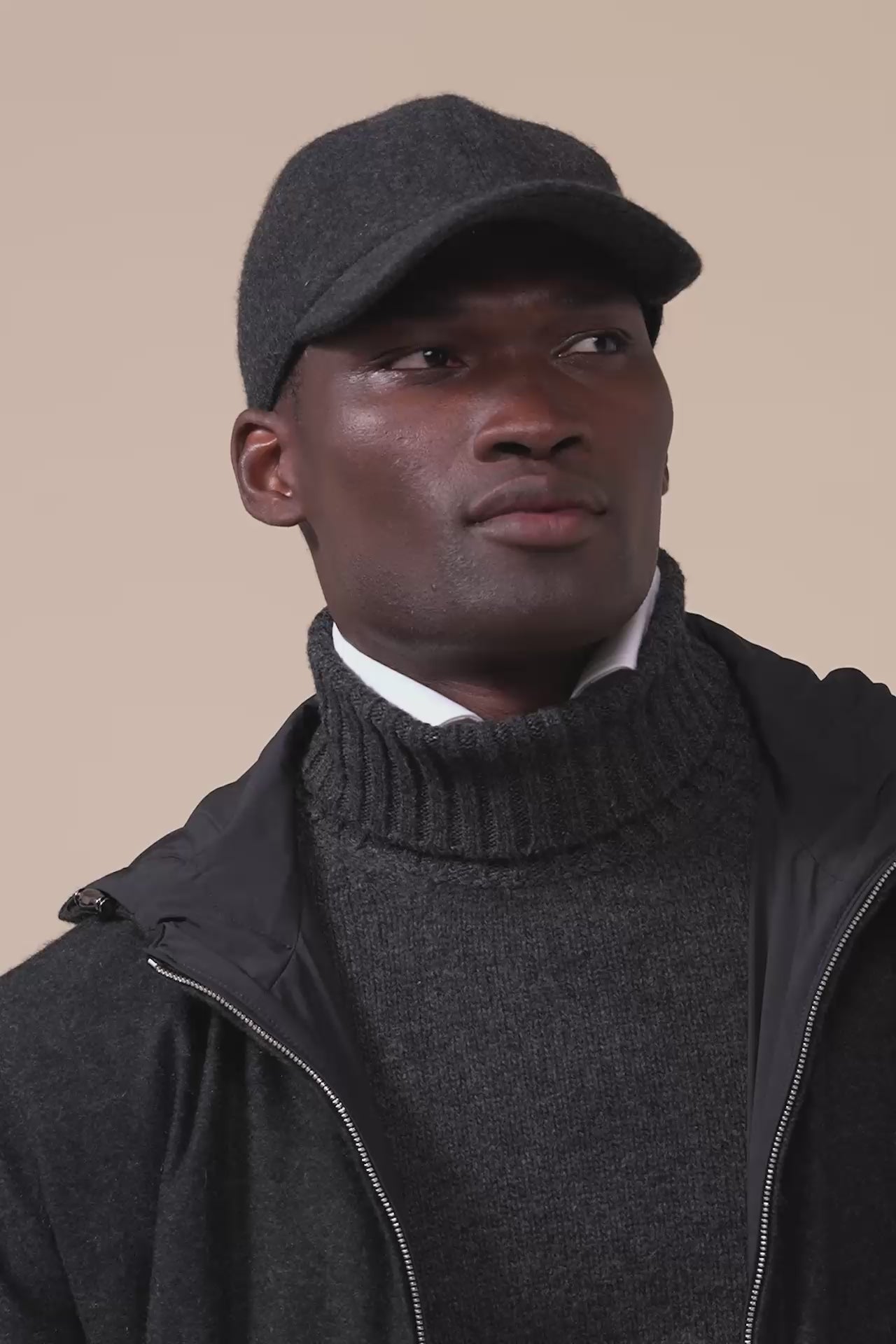 Land Cashmere Cap - ANTHRACITEMELANGE