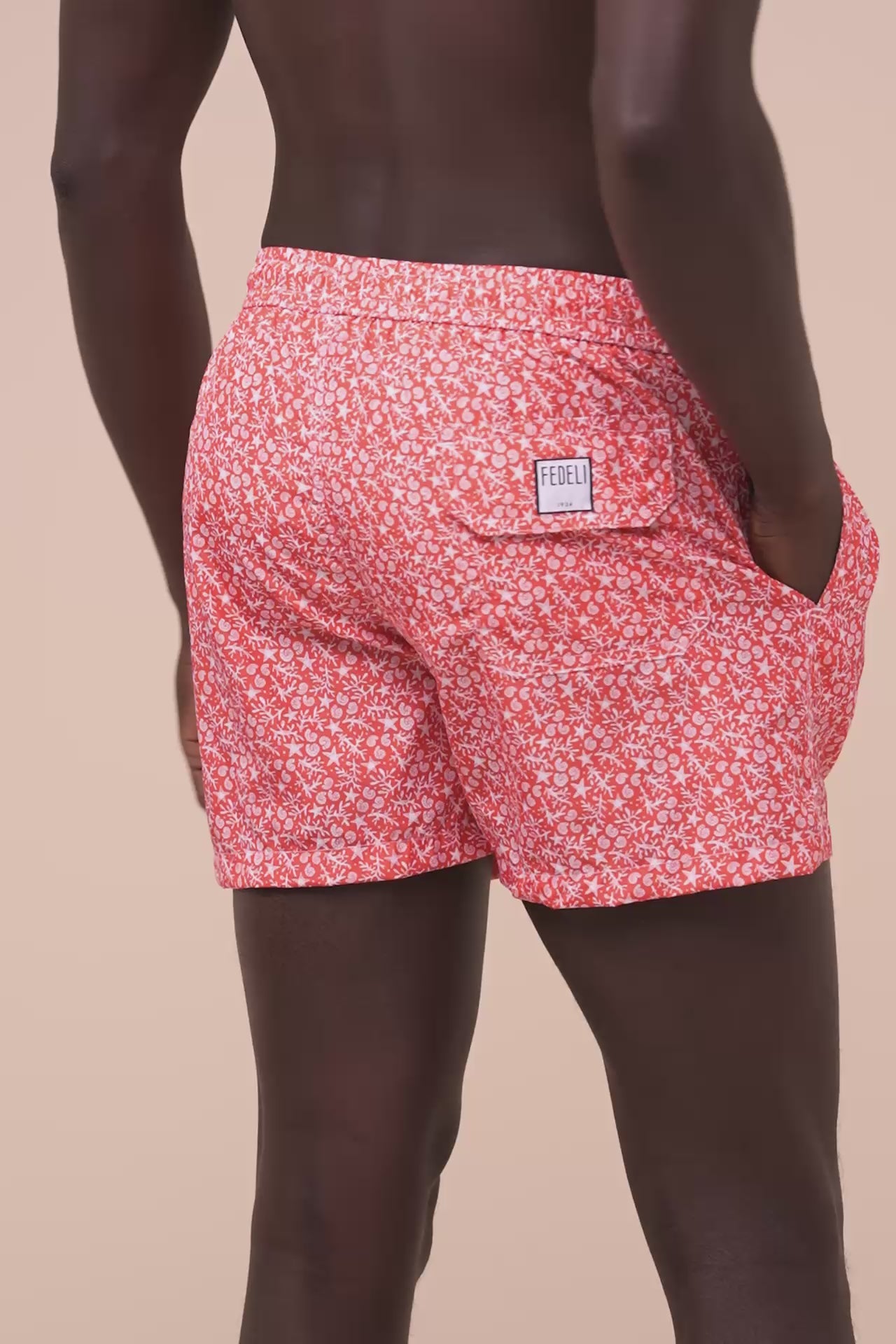 Madeira - The Sustainable Swim Trunks - Sealife Pattern - RED