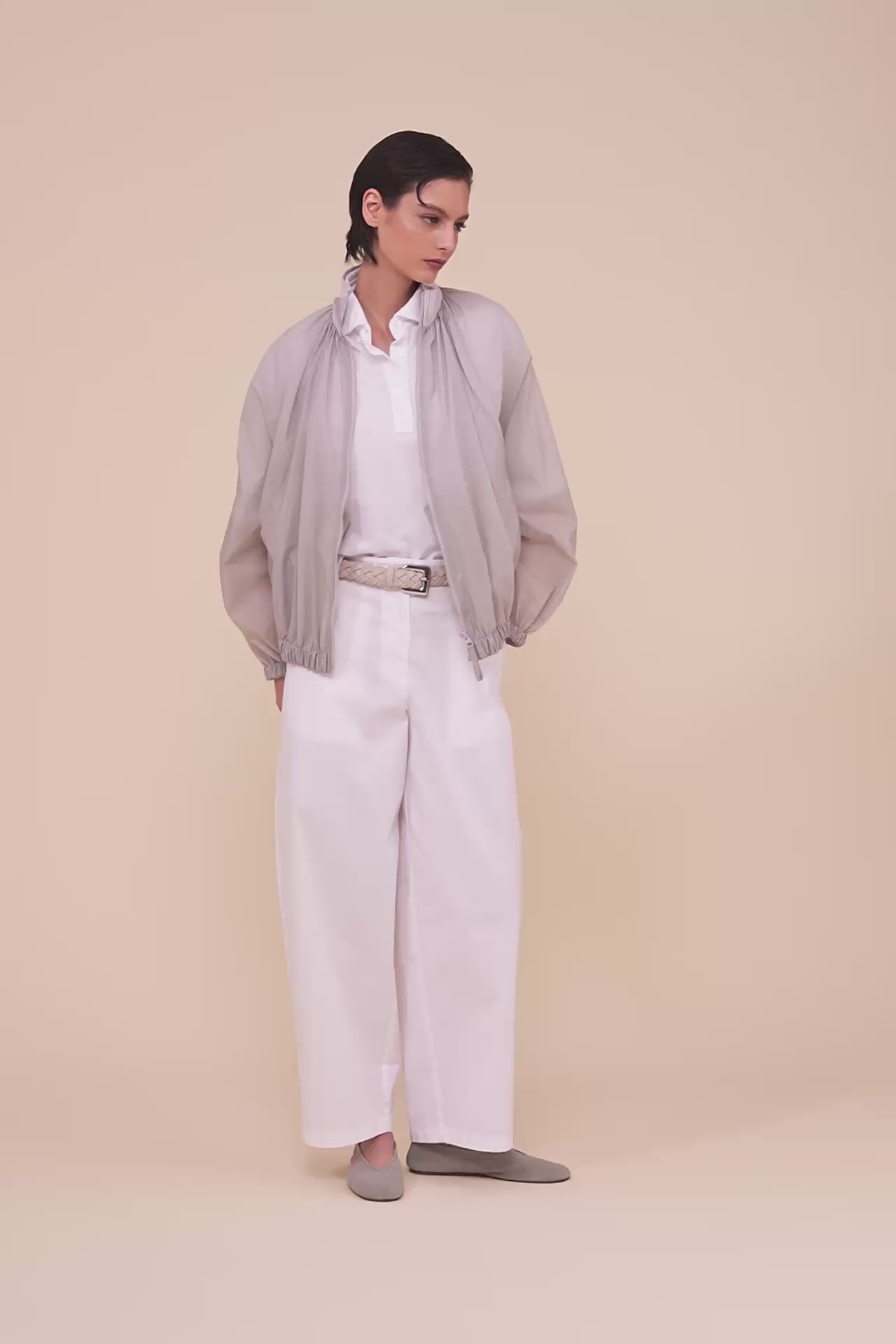 Barocco Ultra-Light Technical Bomber Jacket - WHITESMOKE