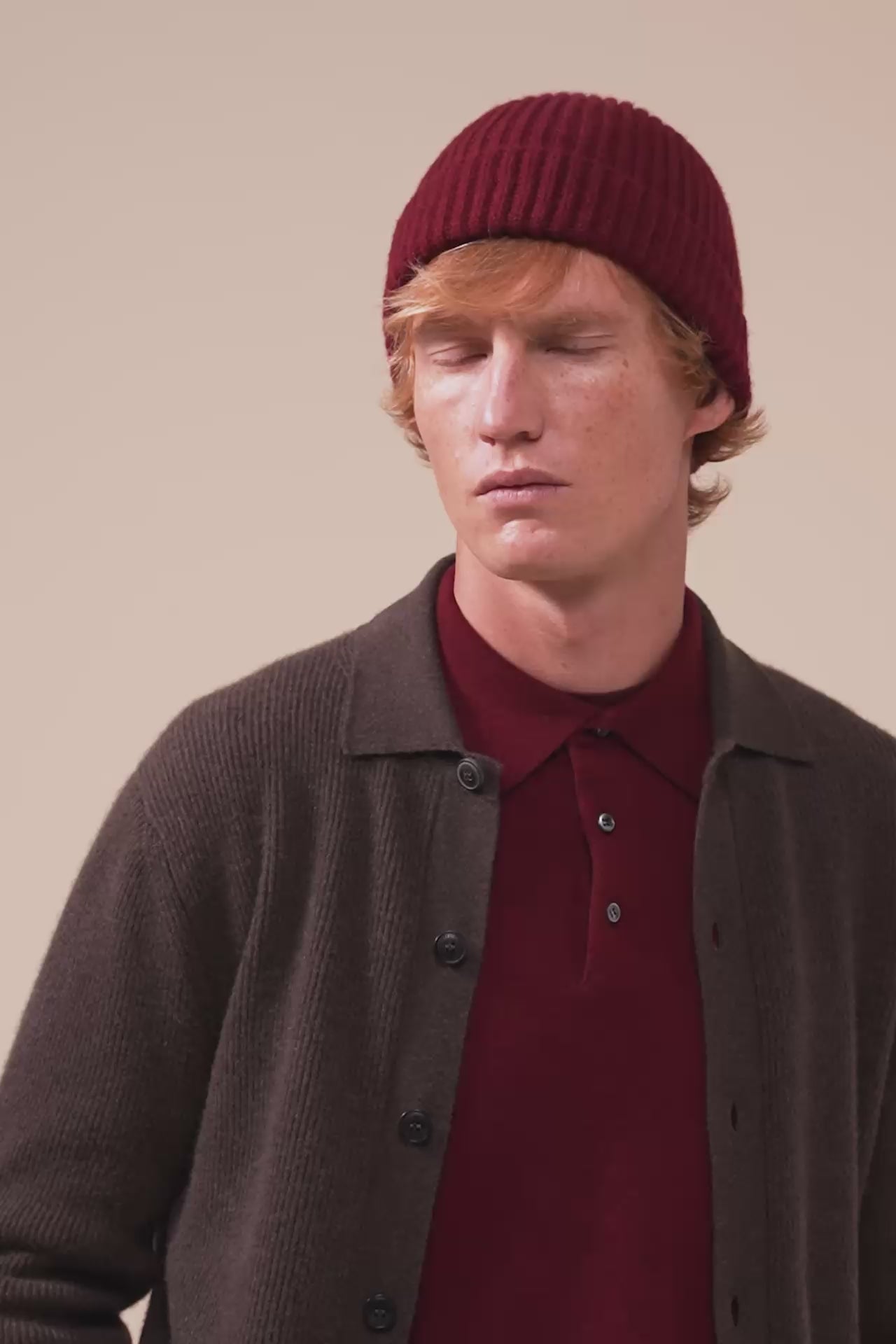 Alfredo cappello in maglia di cashmere - MERLOT