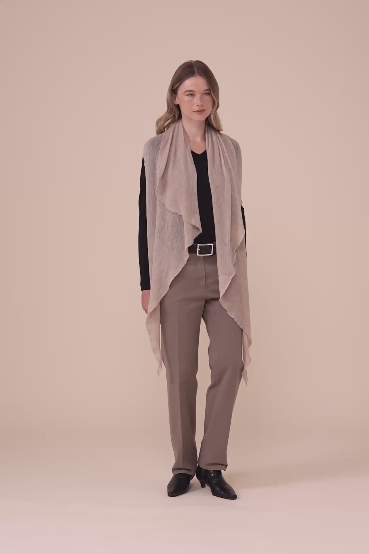 Claus pashmina in cashmere - TAN