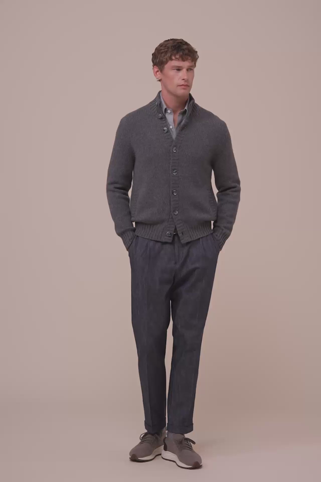 Favonius 428 cardigan in cashmere mix - CHOCOLATE