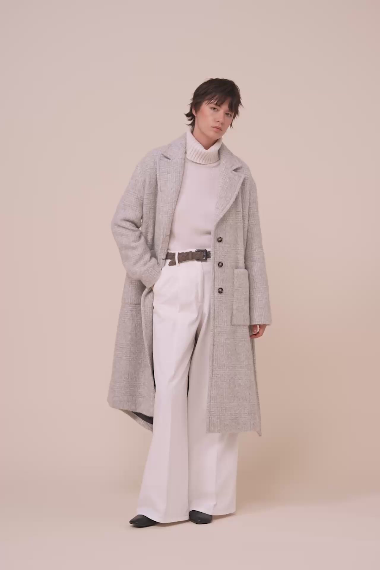 Ximena cappotto in alpaca e lana - LIGHTGRAY