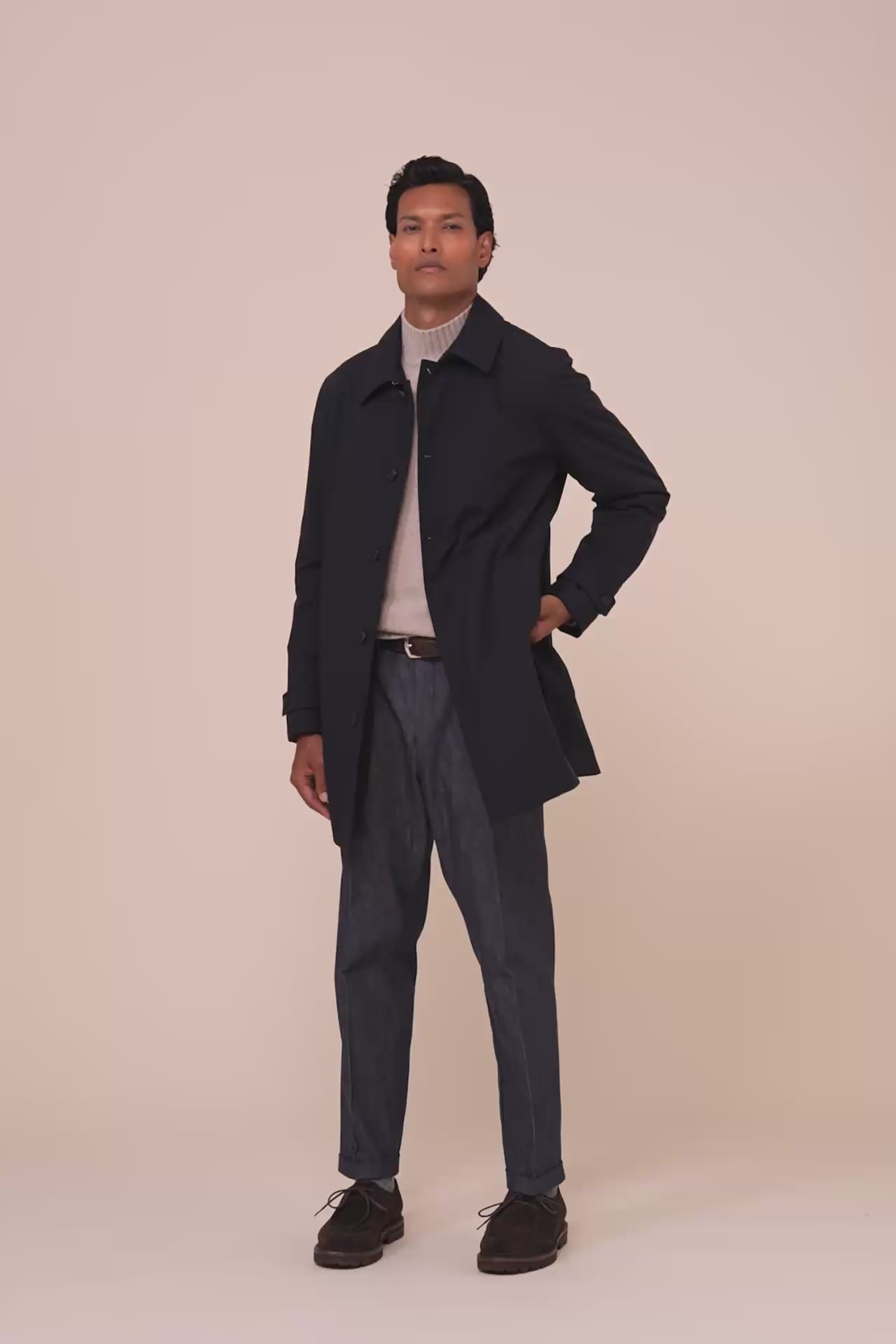 Rain impermeabile in nylon bi-stretch - MIDNIGHTBLUE