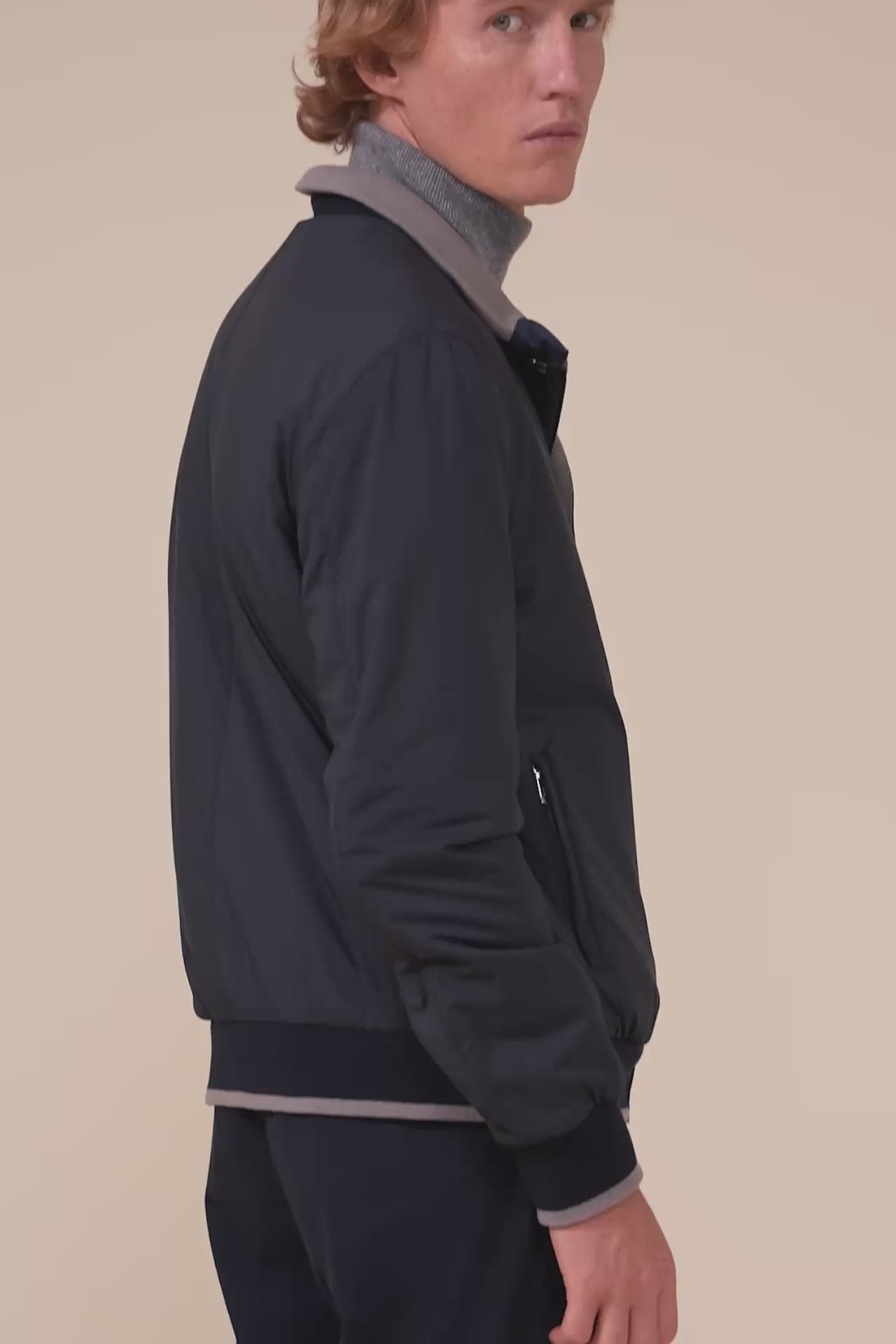 Ascona Airstop Cashmere Padded Bomber - MIDNIGHTBLUE