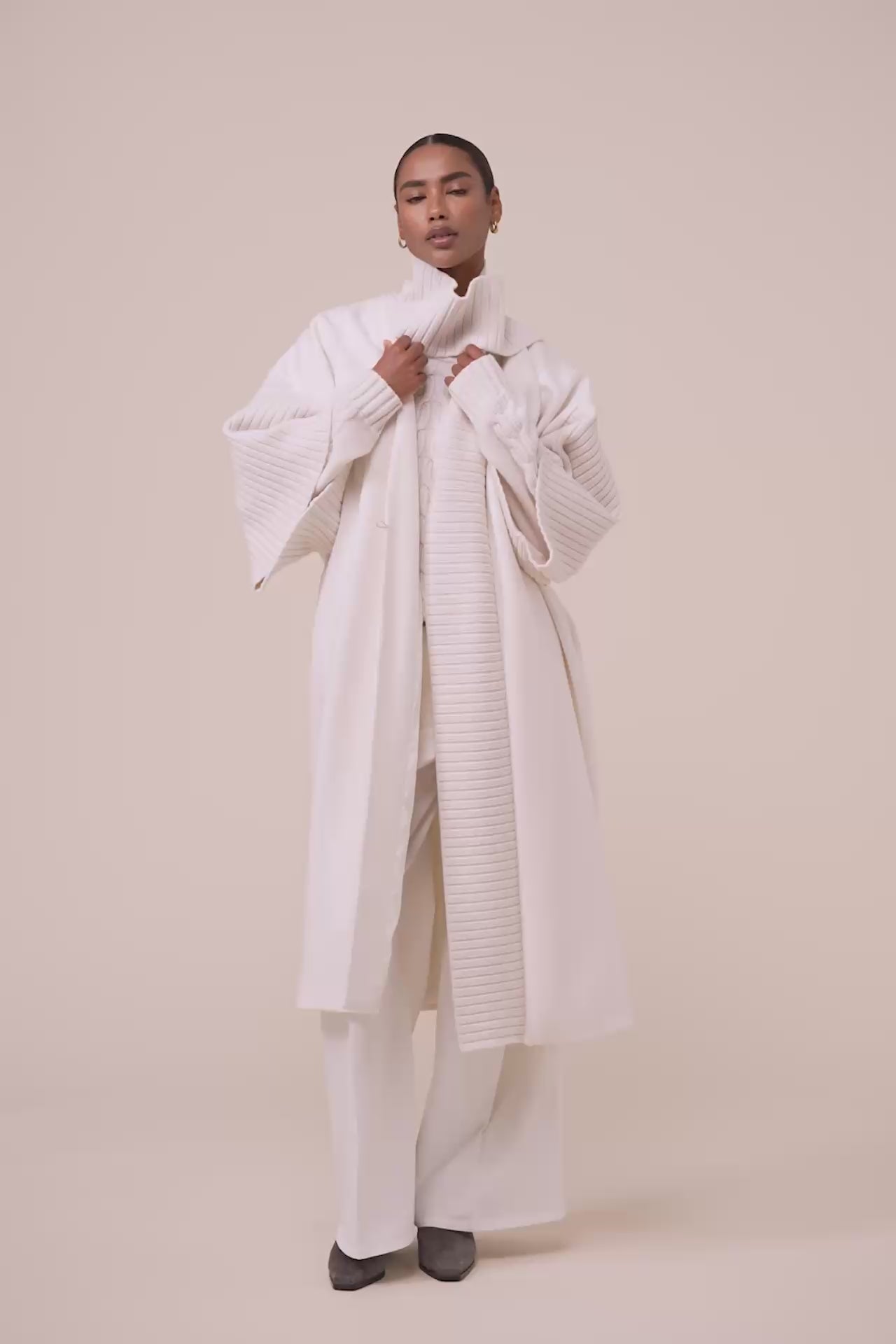 Belen Cashmere Flanel Double Coat - ICE