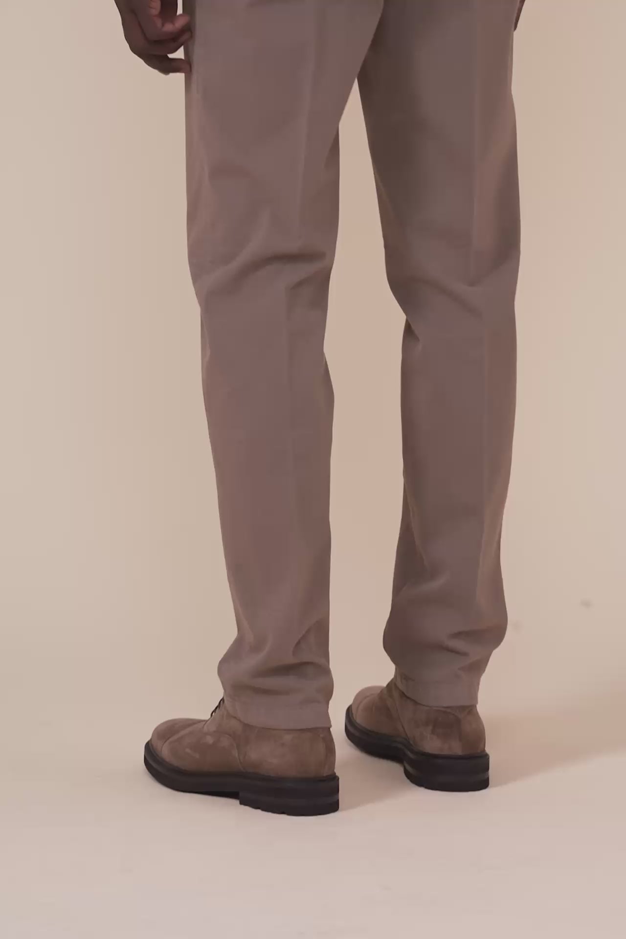Boston Cotton and Cashmere Twill Pants - GREIGE