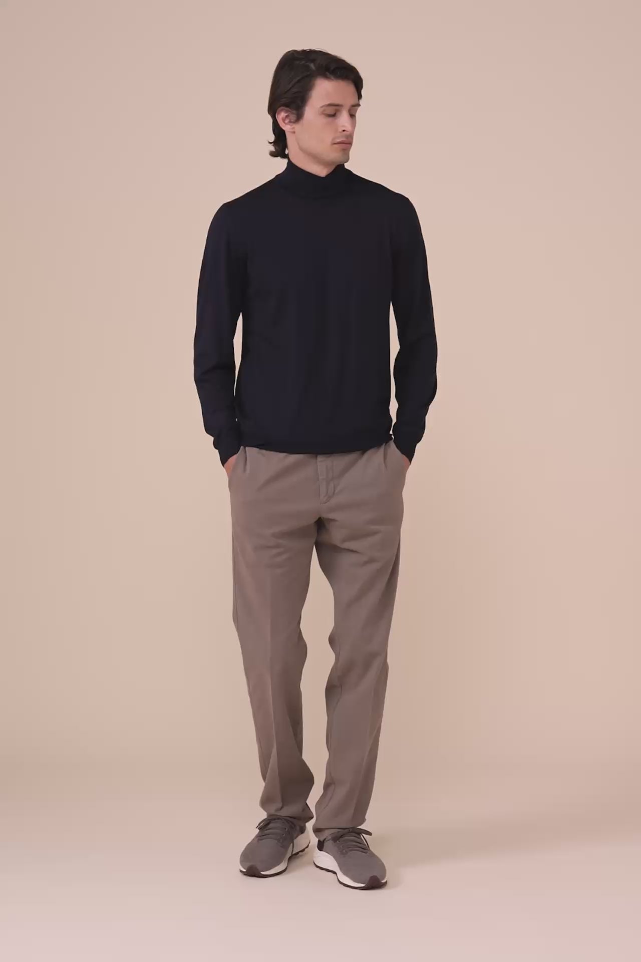 Derby Superfine Wool Turtleneck in iconic colors - MIDNIGHTBLUE
